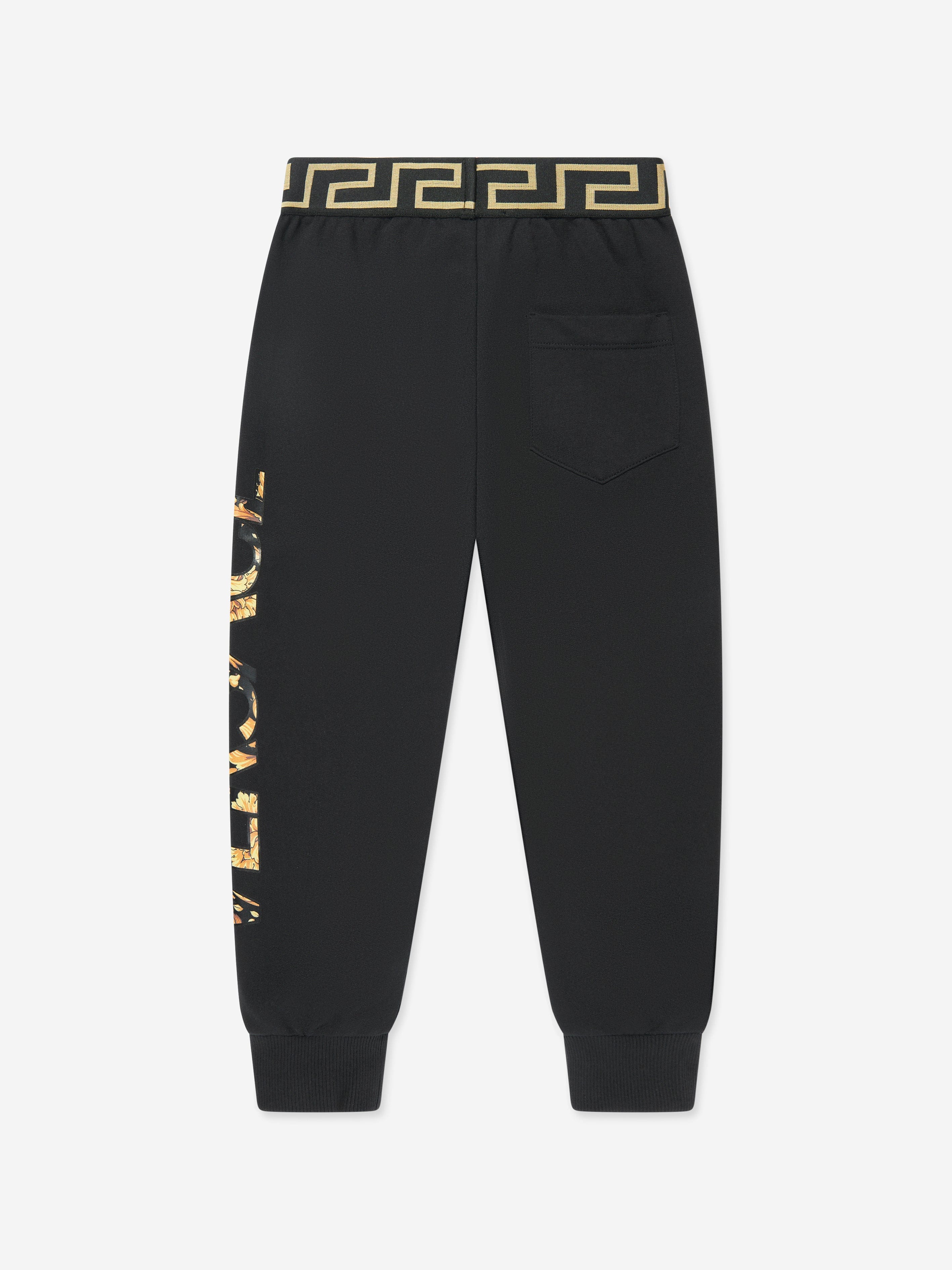 Versace Boys Logo Joggers in Black