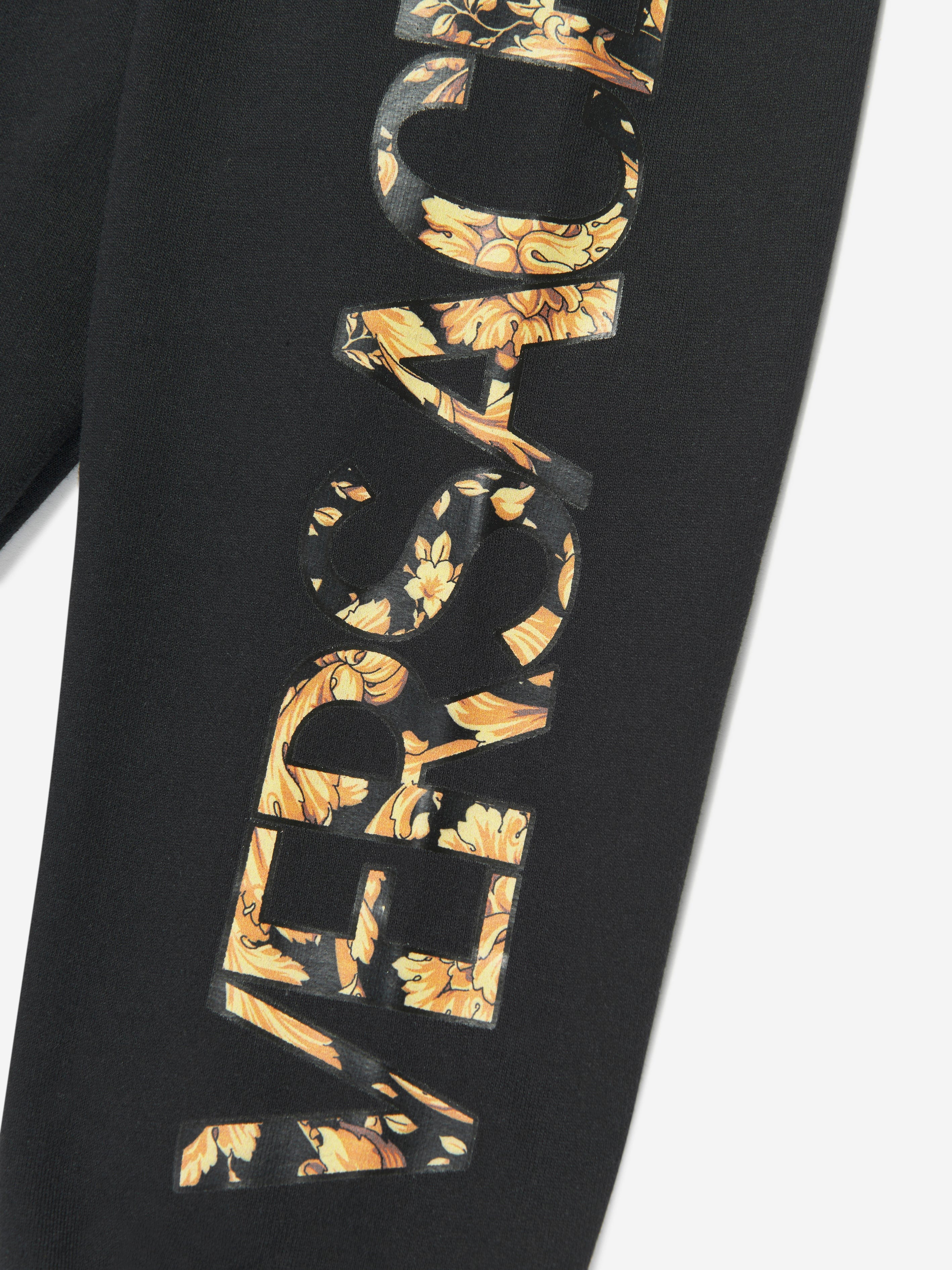 Versace Boys Logo Joggers in Black