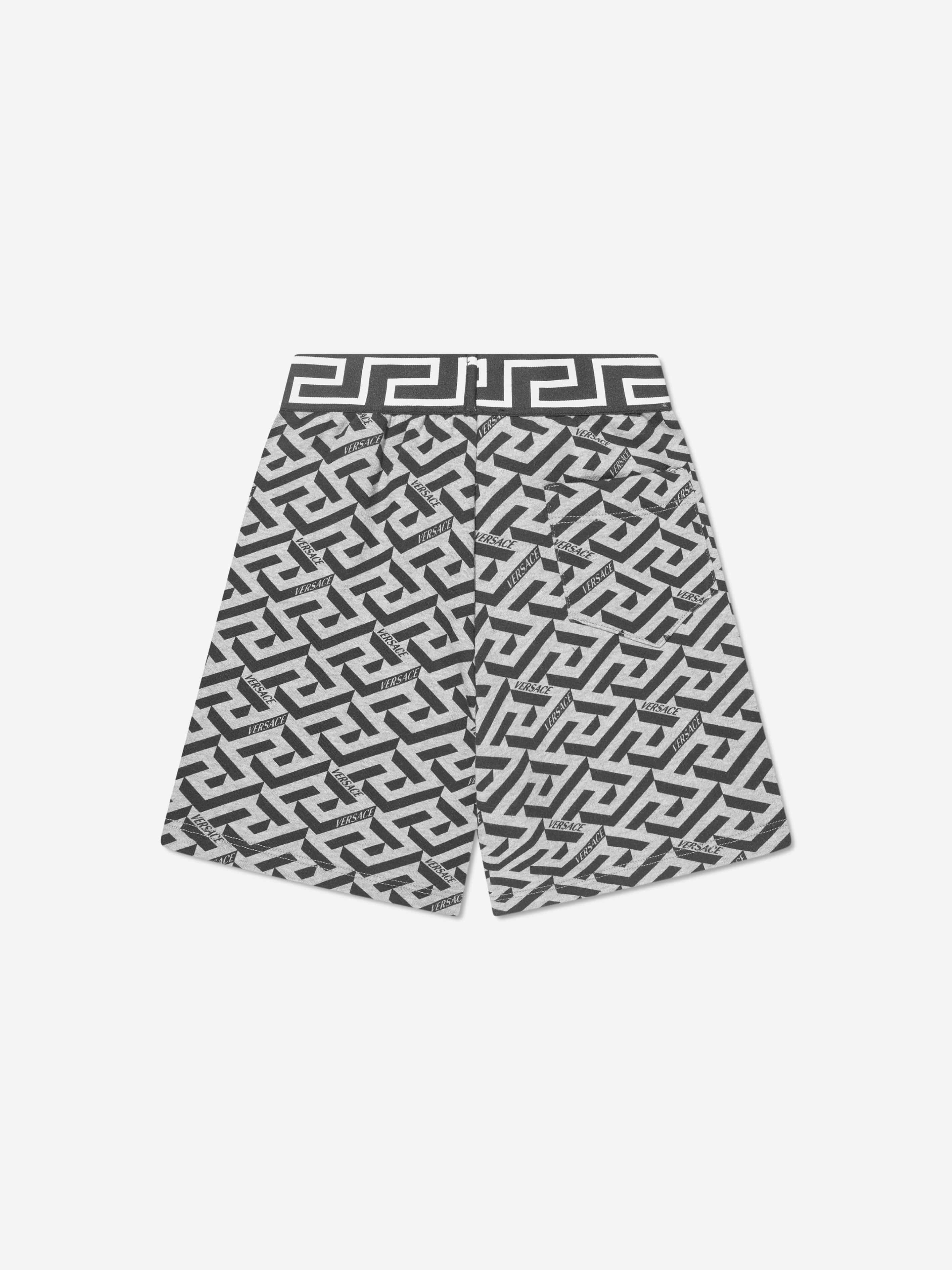 Versace Boys La Greca Shorts in Grey