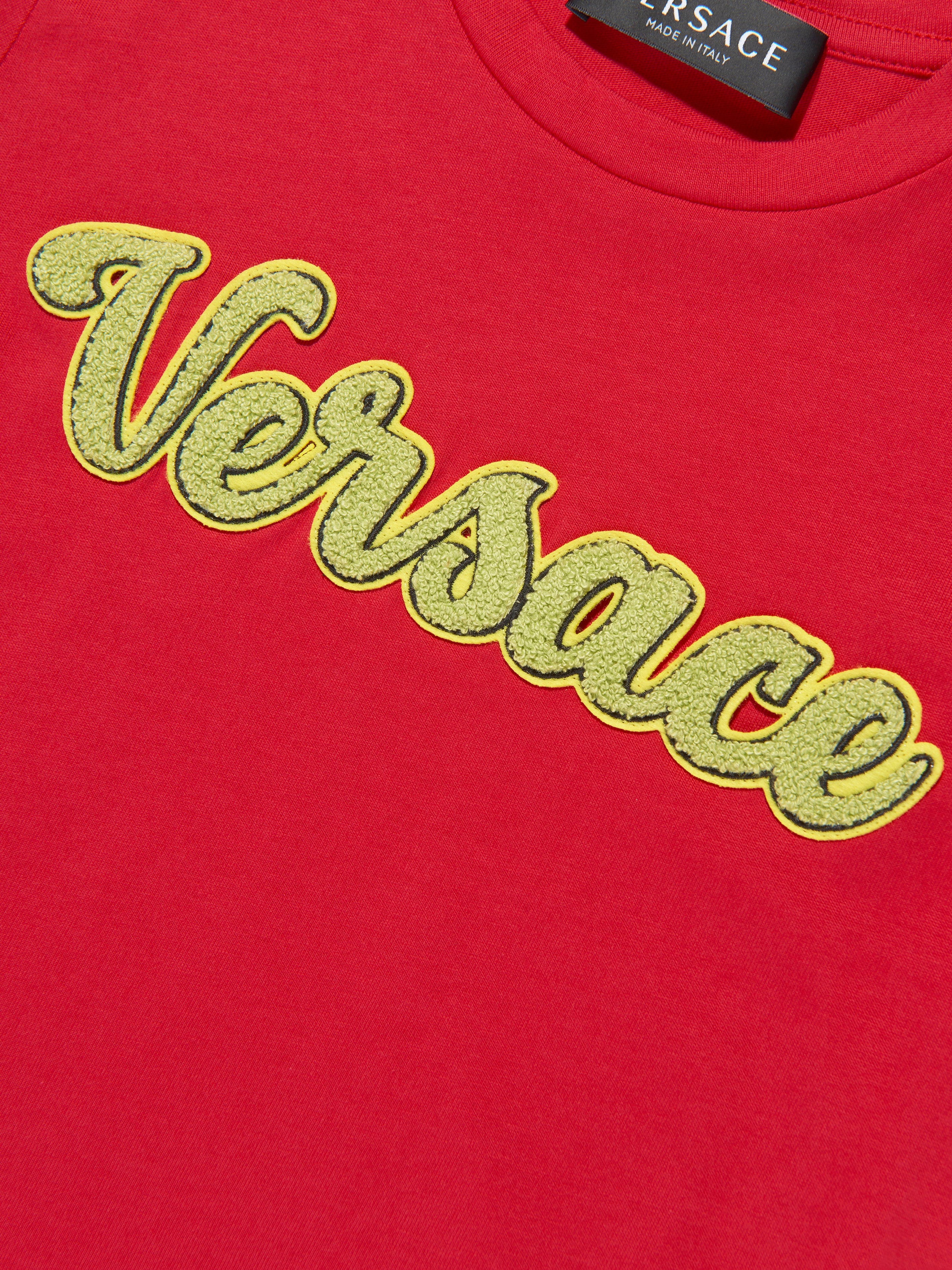 Versace Boys Logo T-Shirt in Red