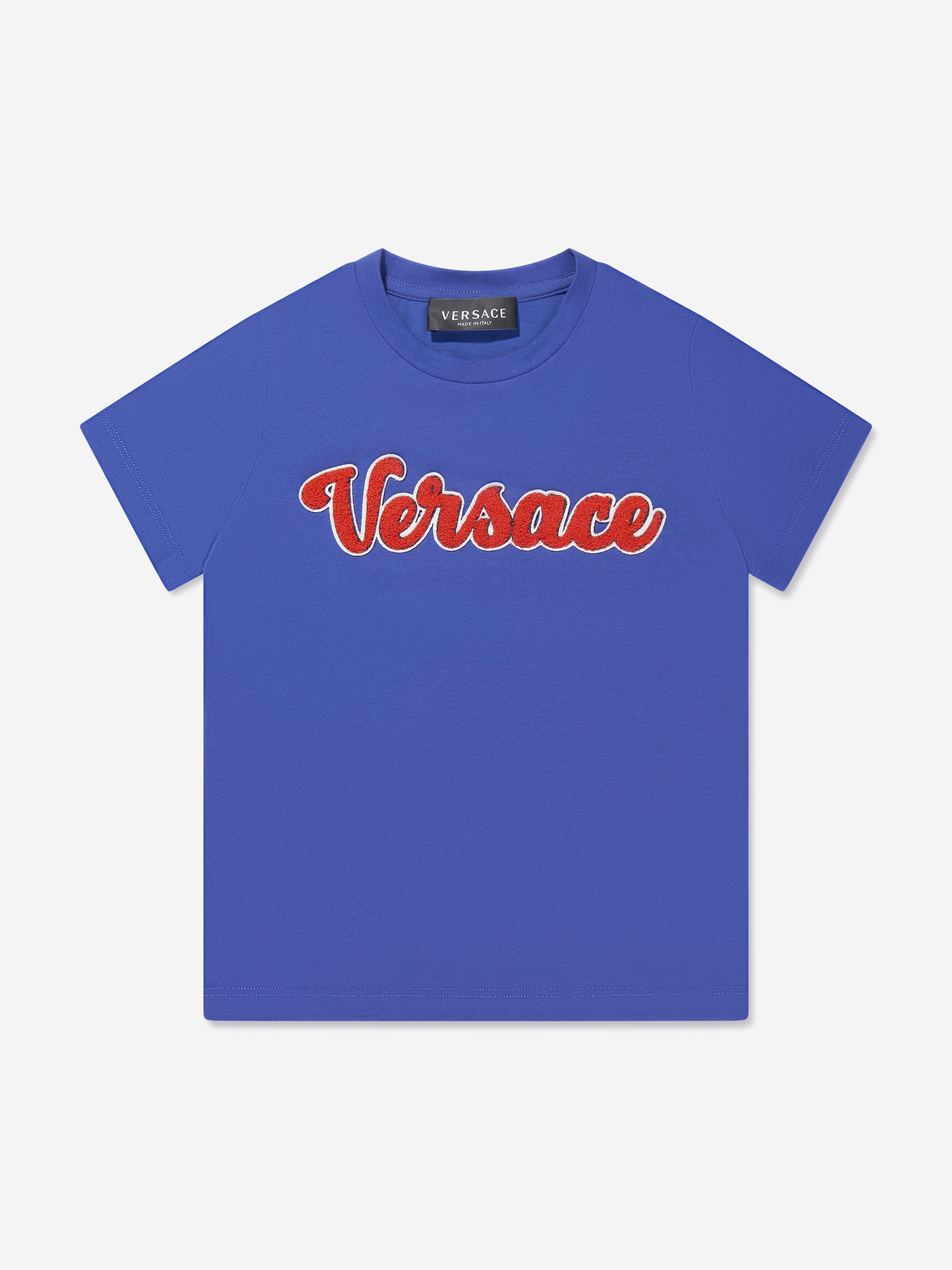 Versace Boys Logo T-Shirt in Blue