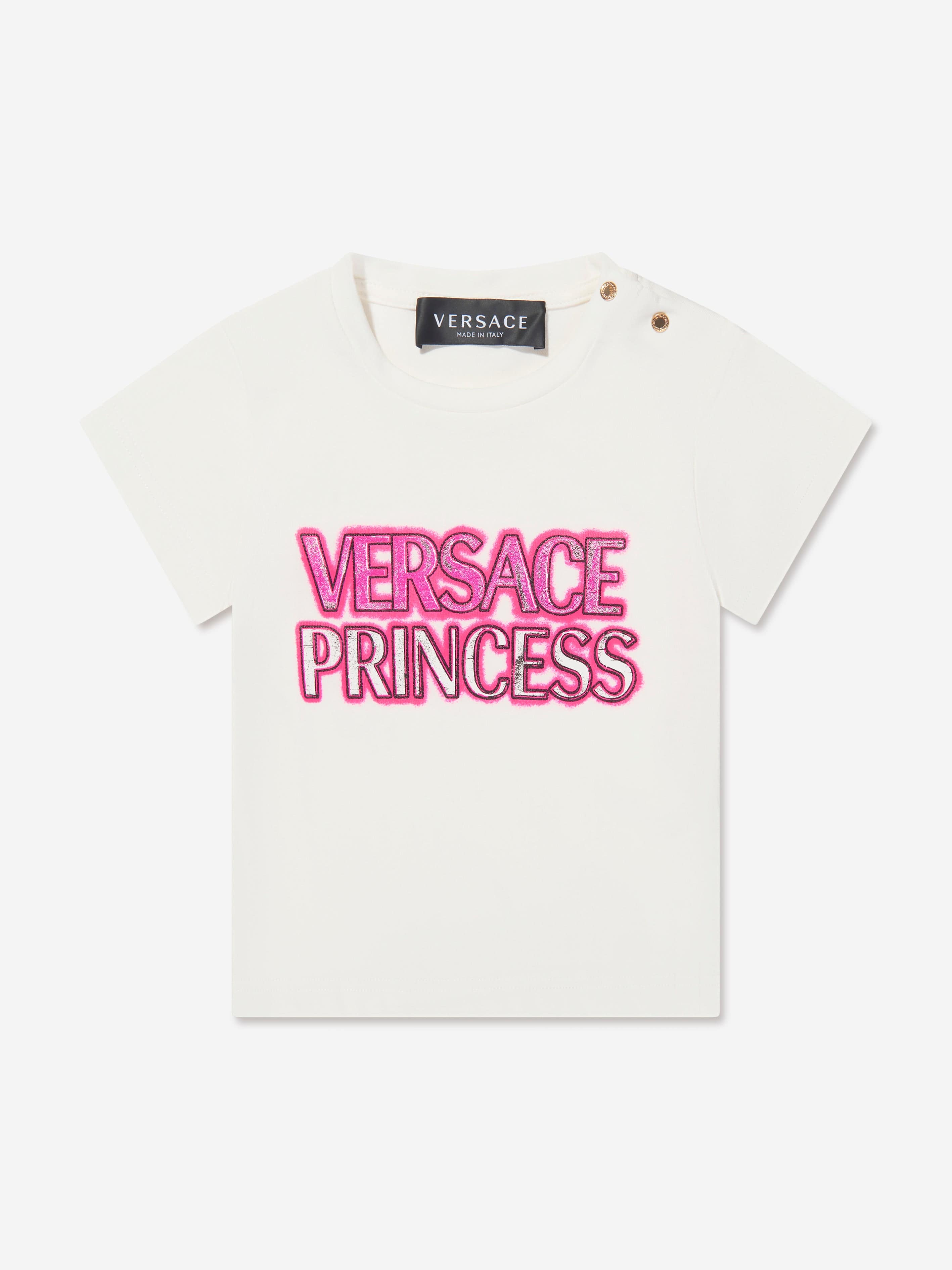 Versace Baby Girls Princess Logo T-Shirt in White