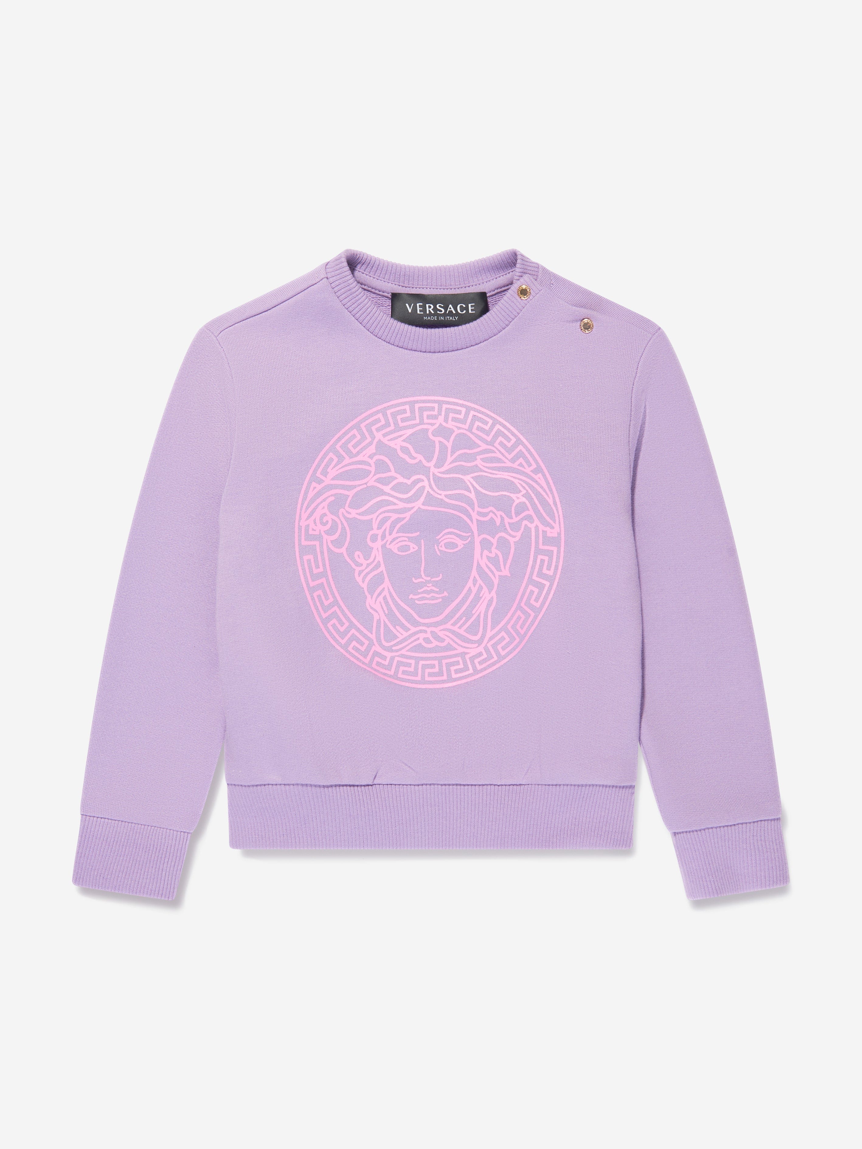 Versace Baby Girls Medusa Logo Sweatshirt in Lilac