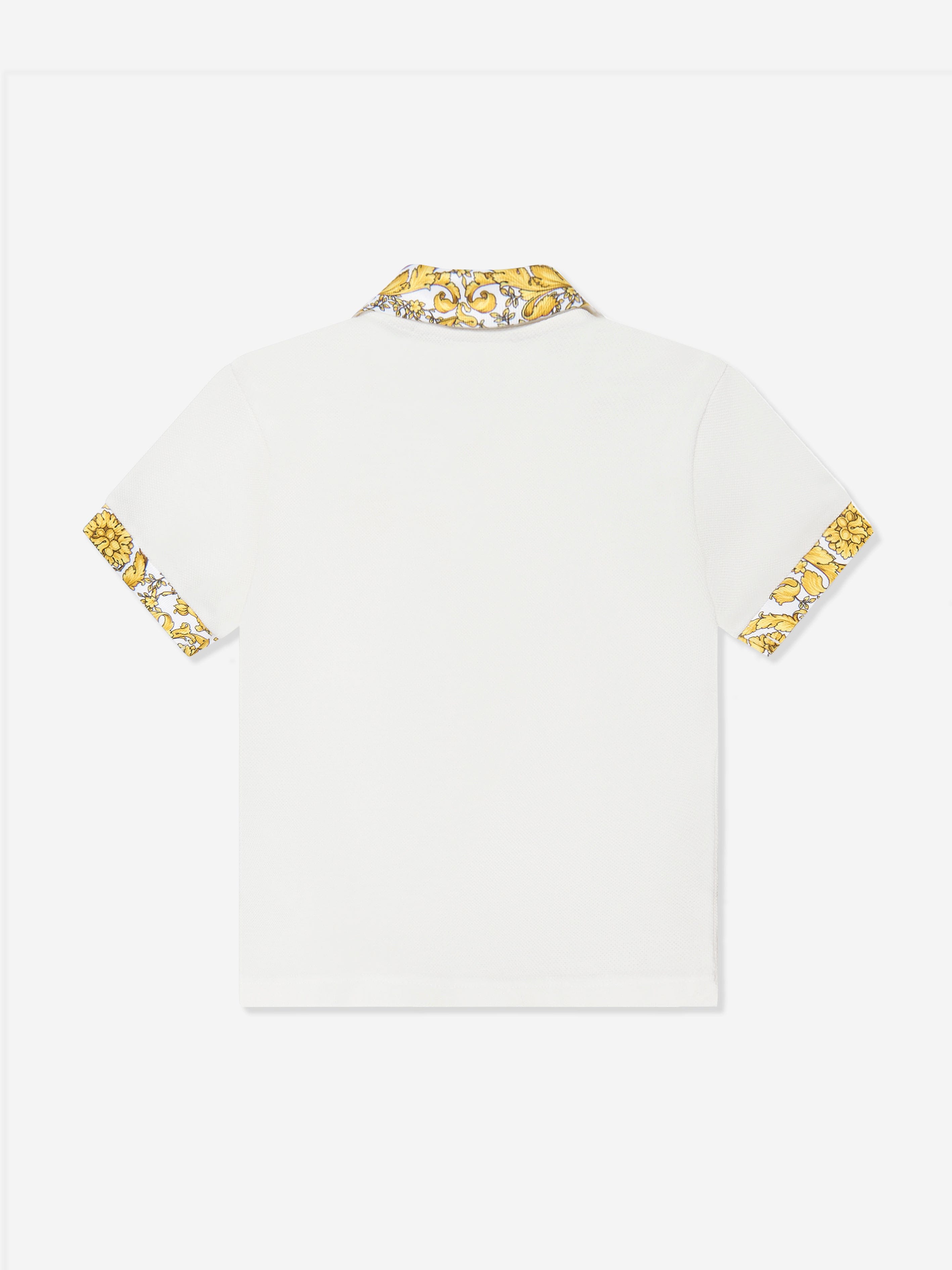 Versace Baby Boys Barocco Polo Shirt in White