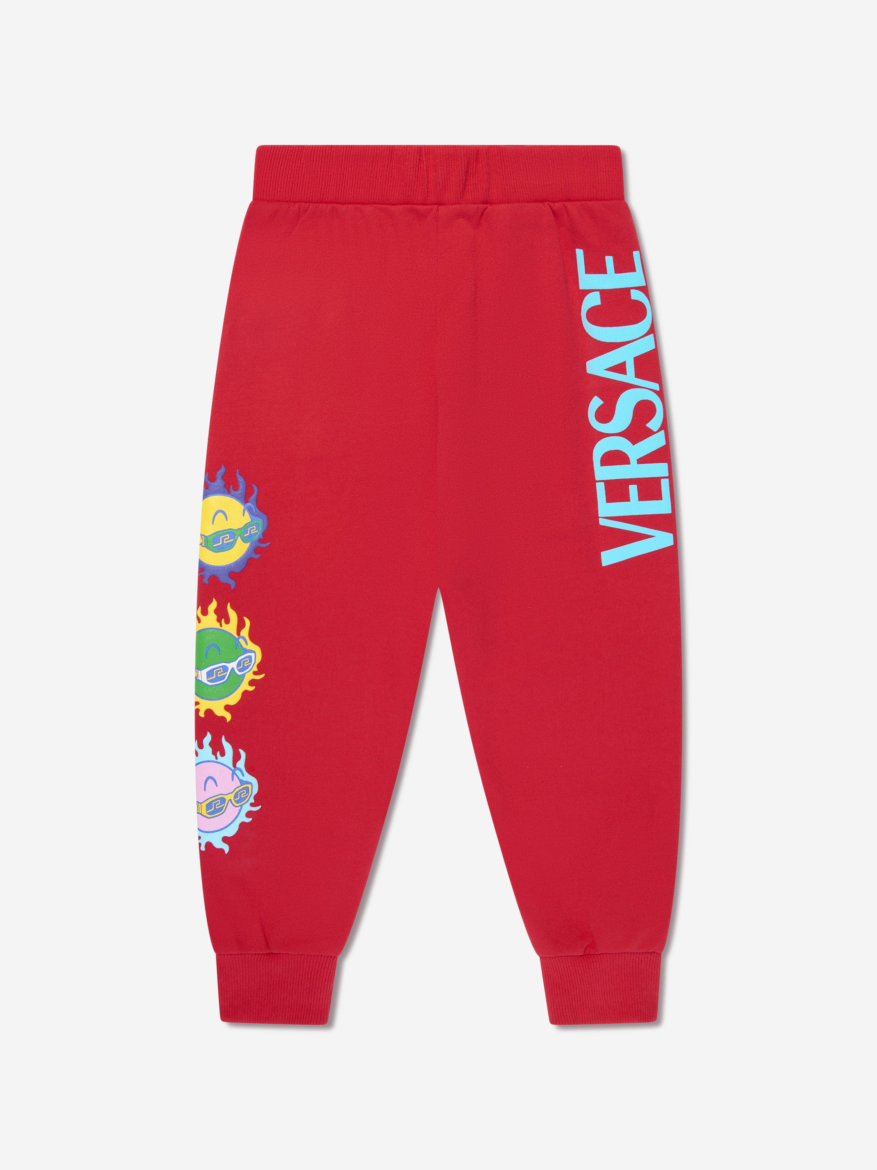 Versace Boys Logo Joggers in Red