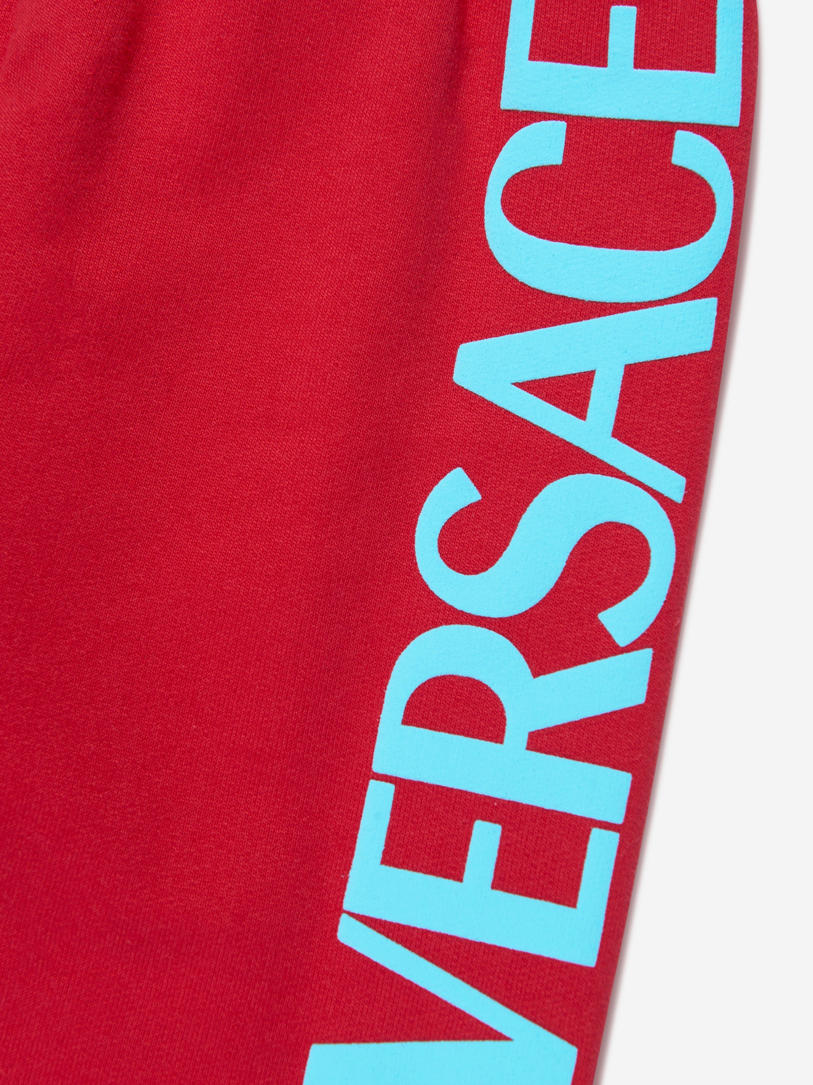 Versace Boys Logo Joggers in Red