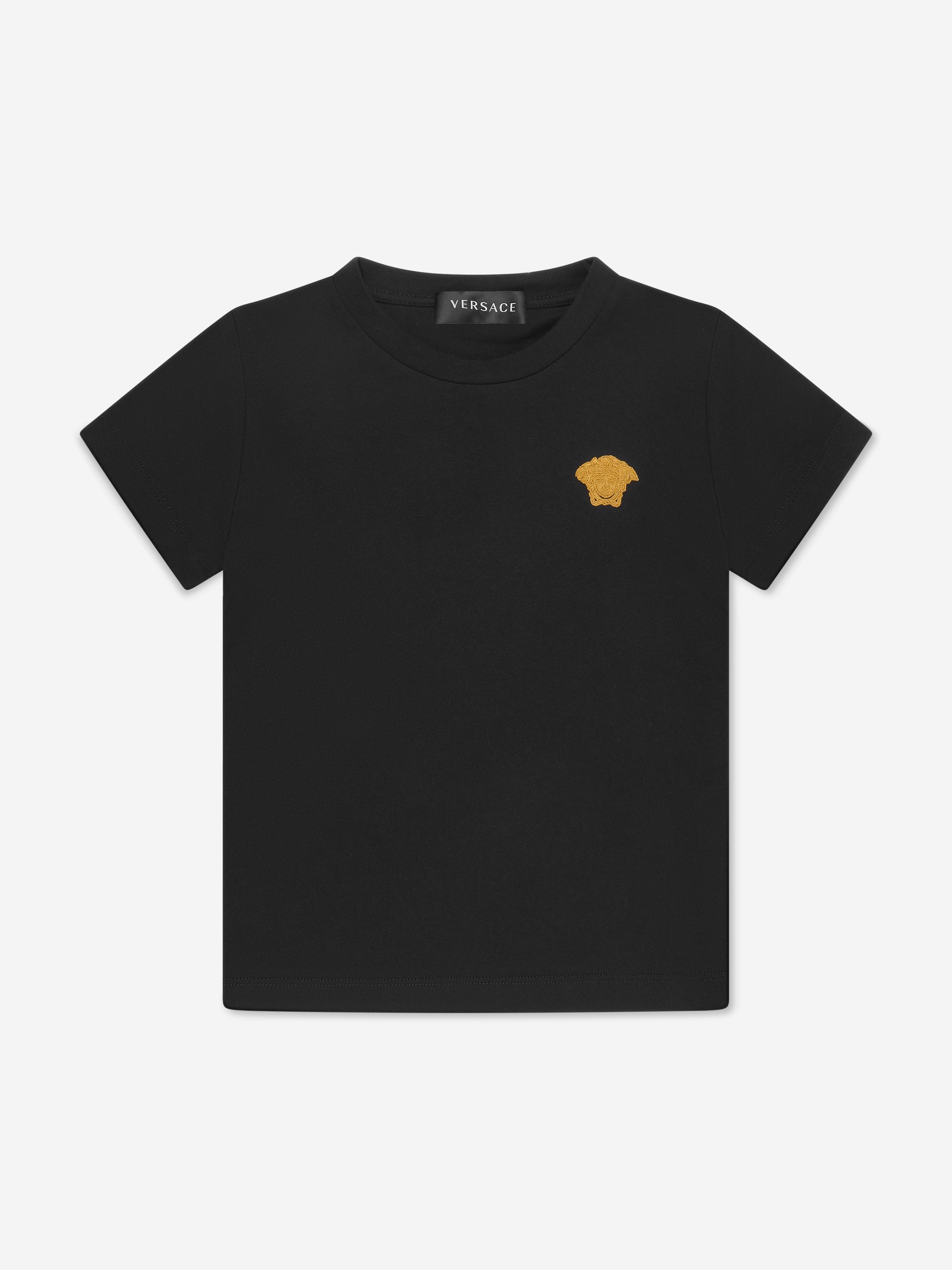 Versace Boys Medusa Logo T-Shirt in Black