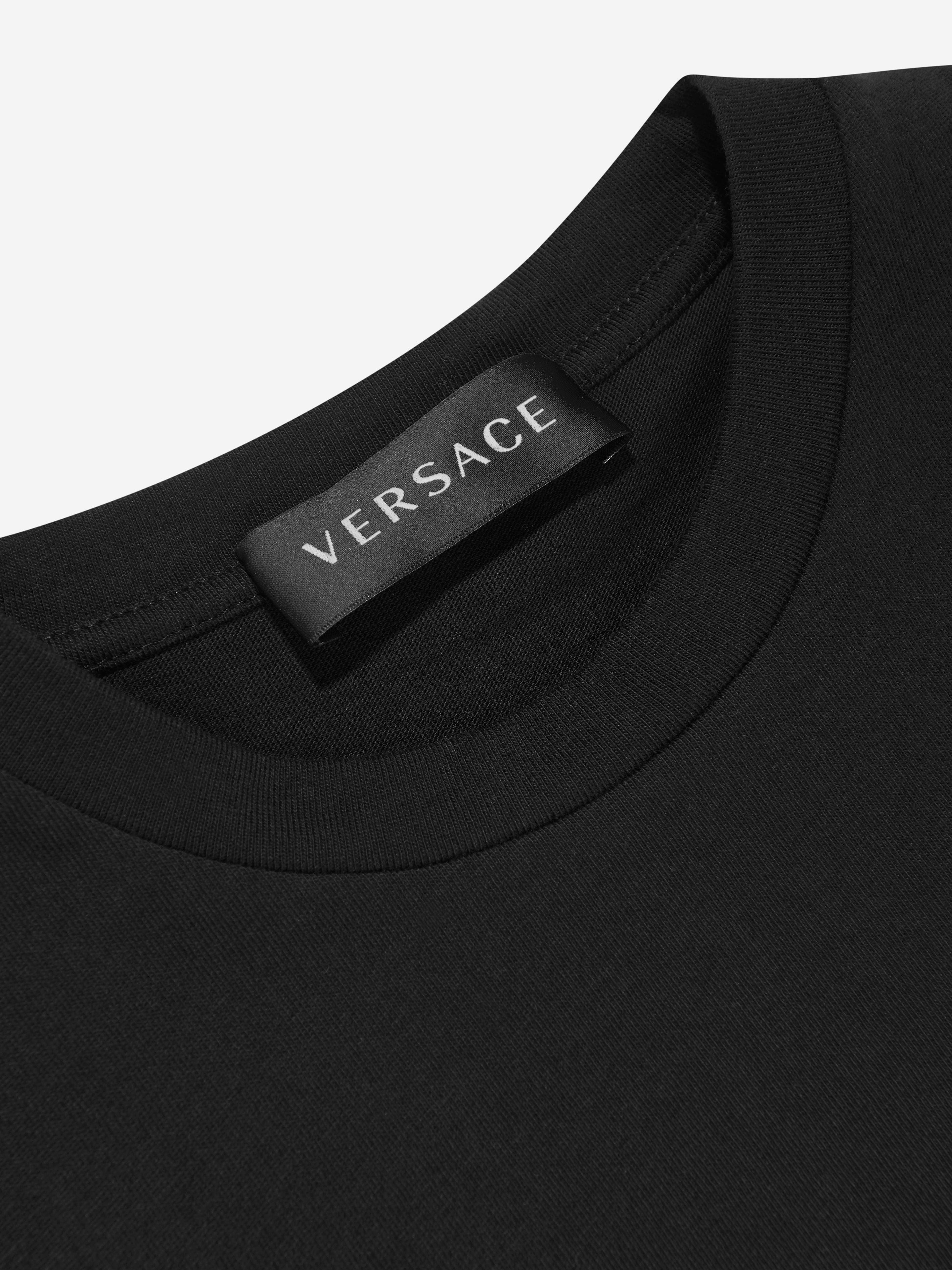 Versace Boys Medusa Logo T-Shirt in Black