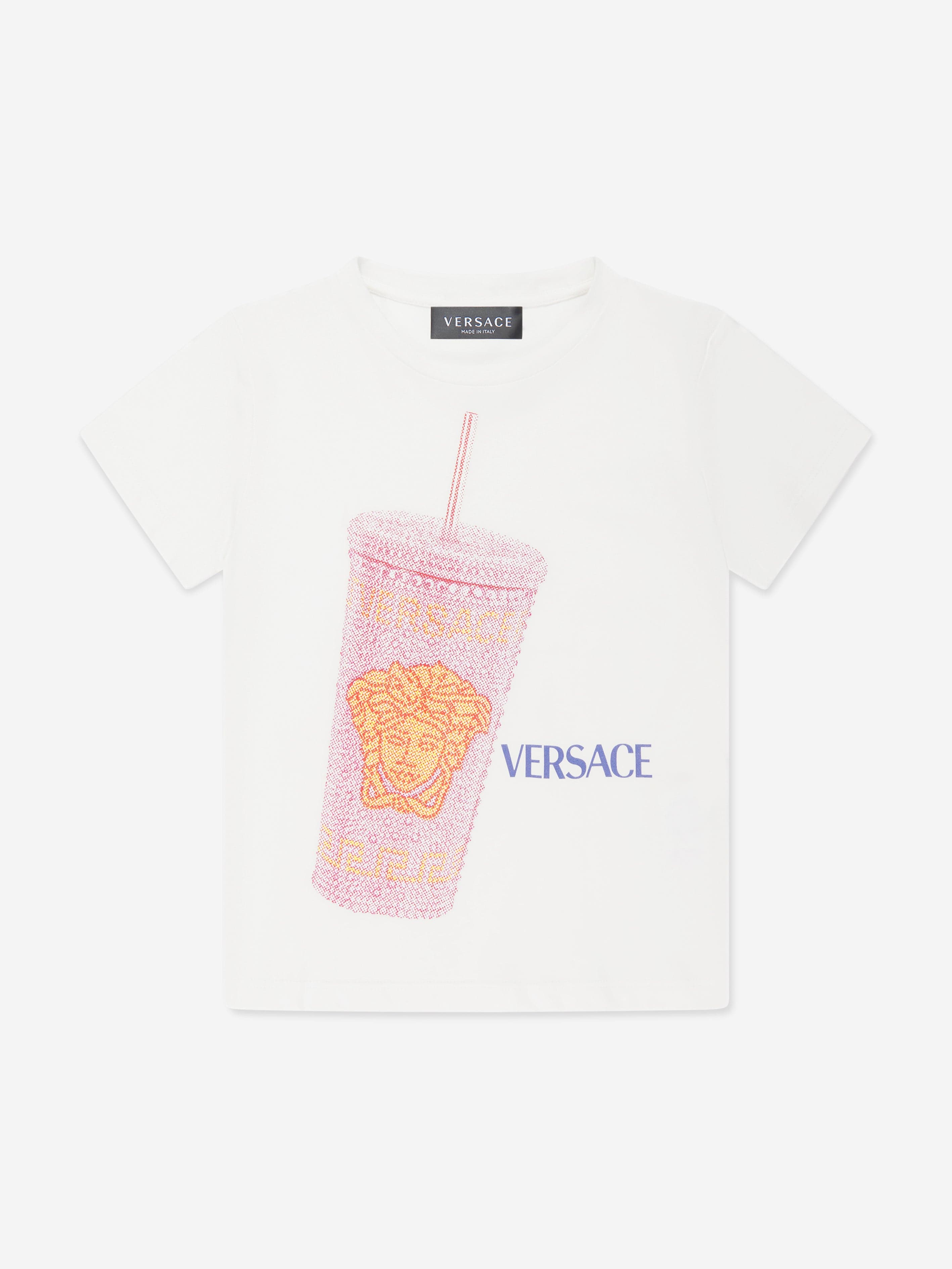 Versace Girls Travel Cup T-Shirt in White