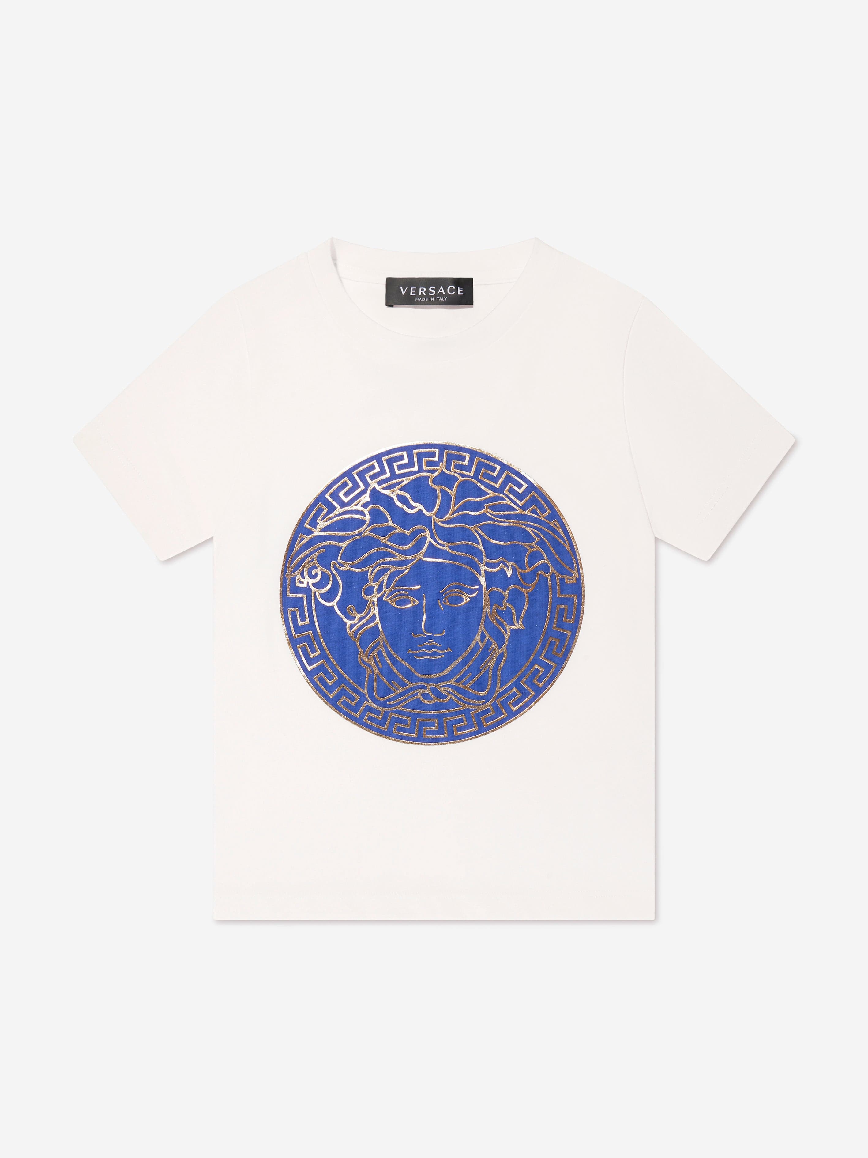 Versace Boys Medusa Logo T-Shirt in White