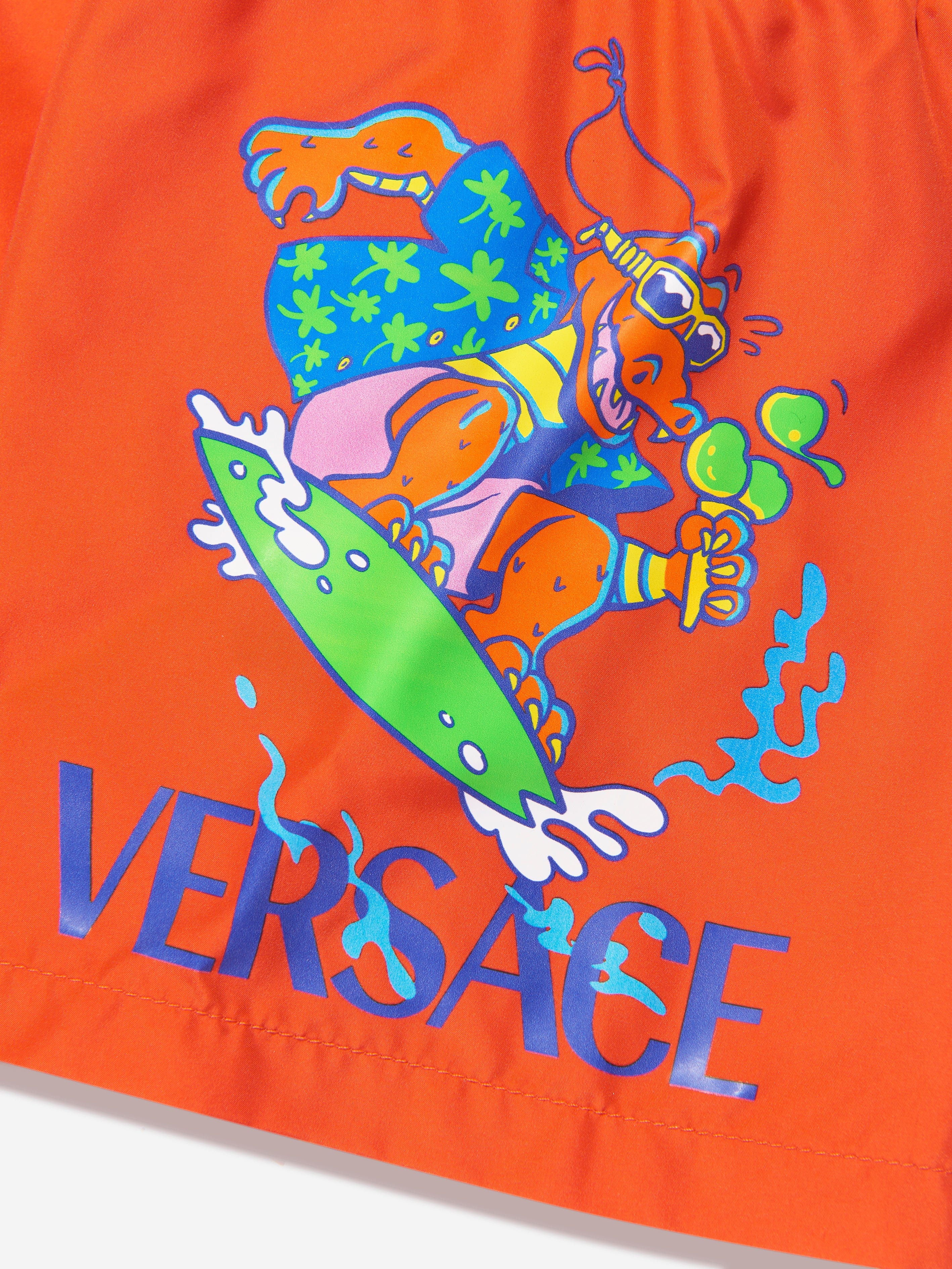 Versace Baby Boys Swim Shorts in Orange