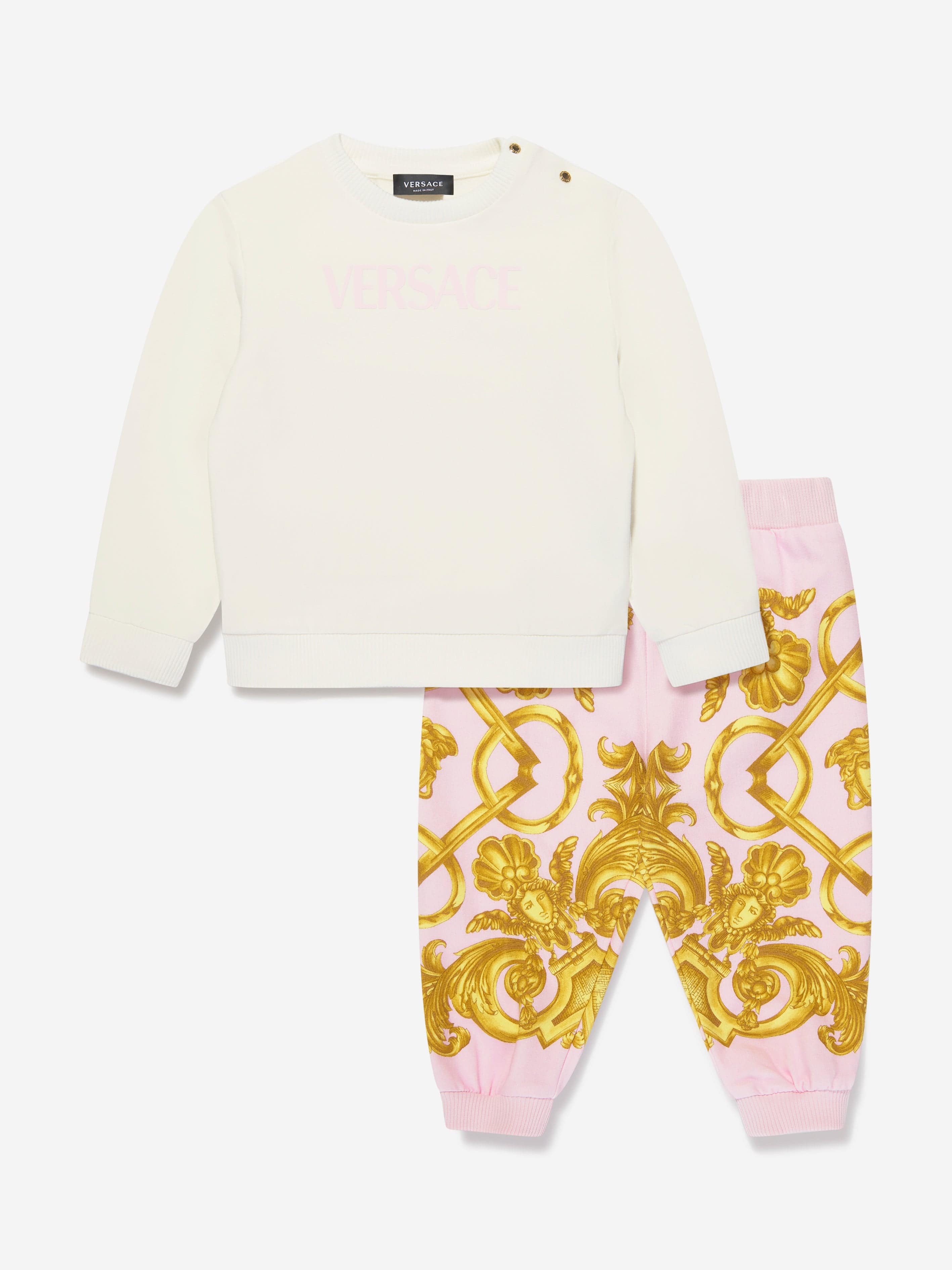 Versace Baby Girls Tracksuit in White