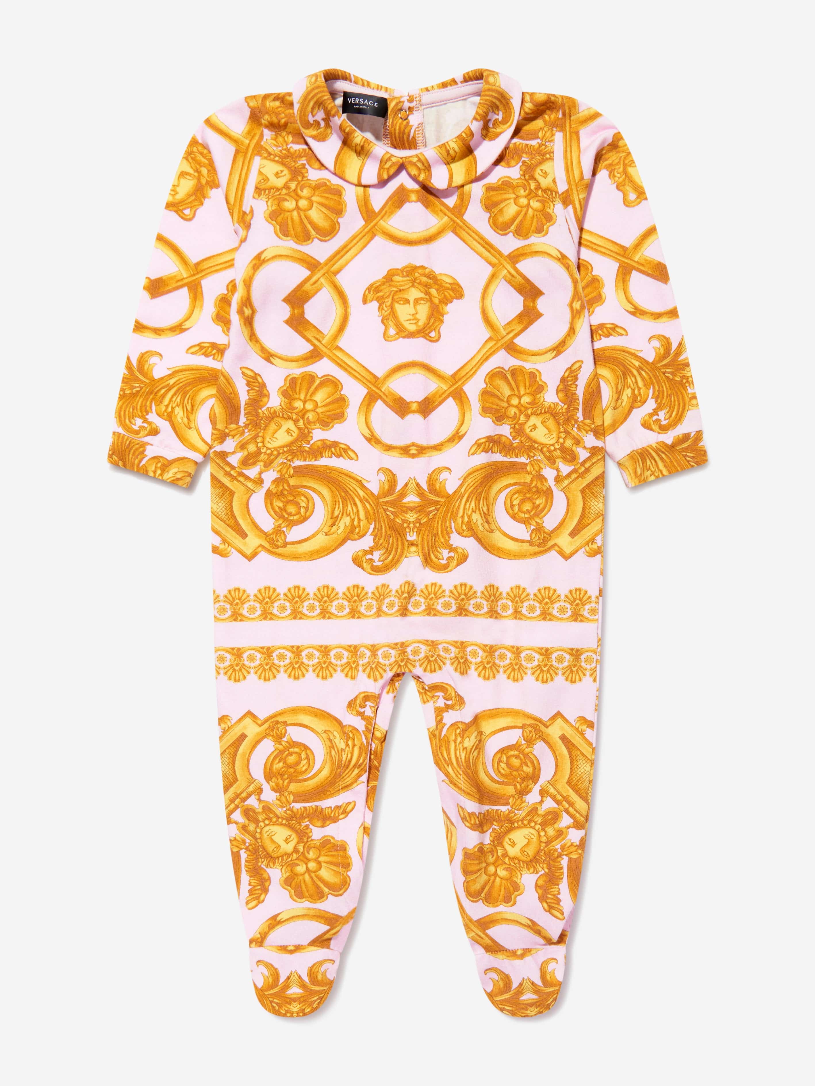 Versace Baby Girls Babygrow And Hat Gift Set in Pink