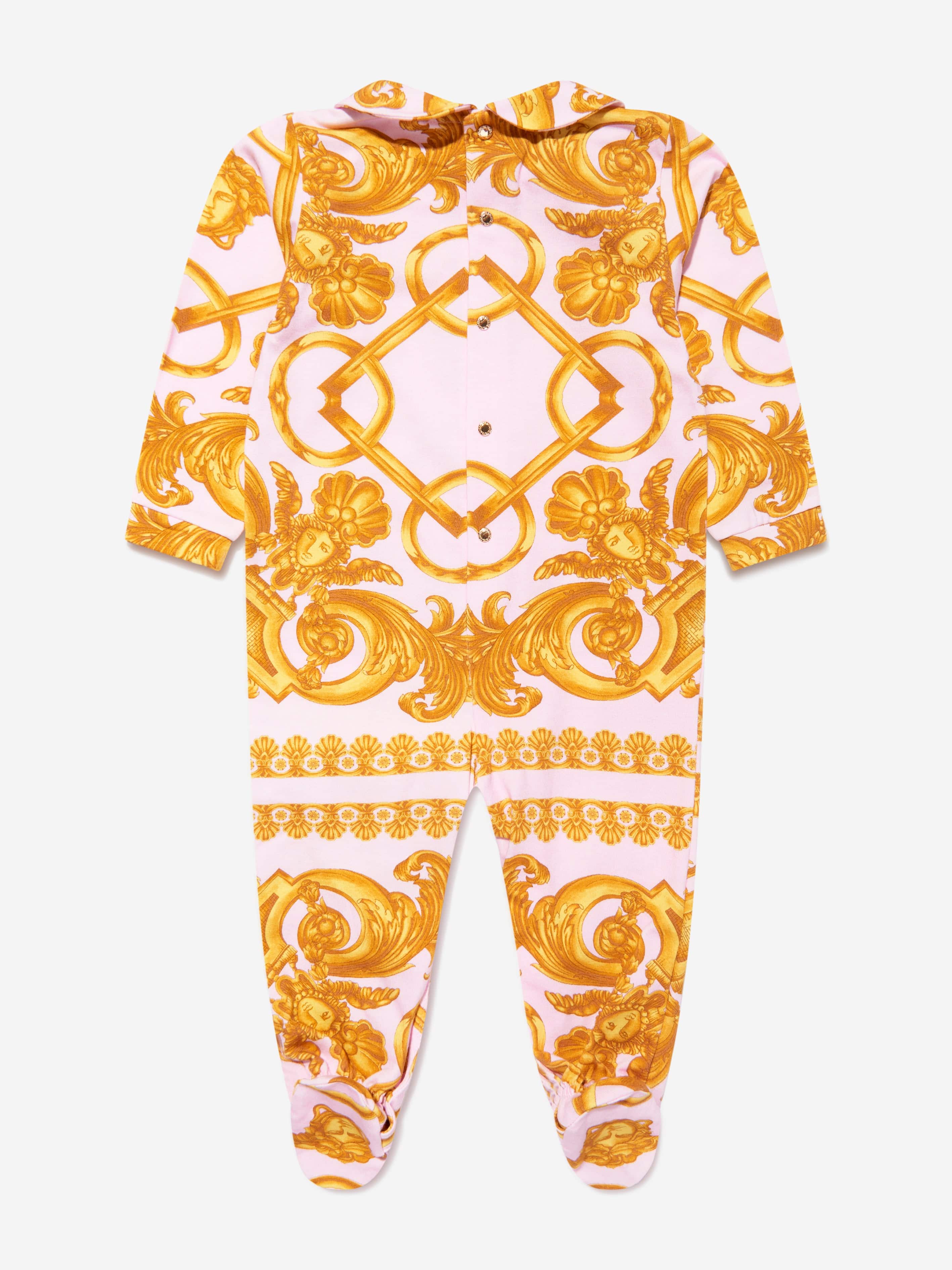 Versace Baby Girls Babygrow And Hat Gift Set in Pink