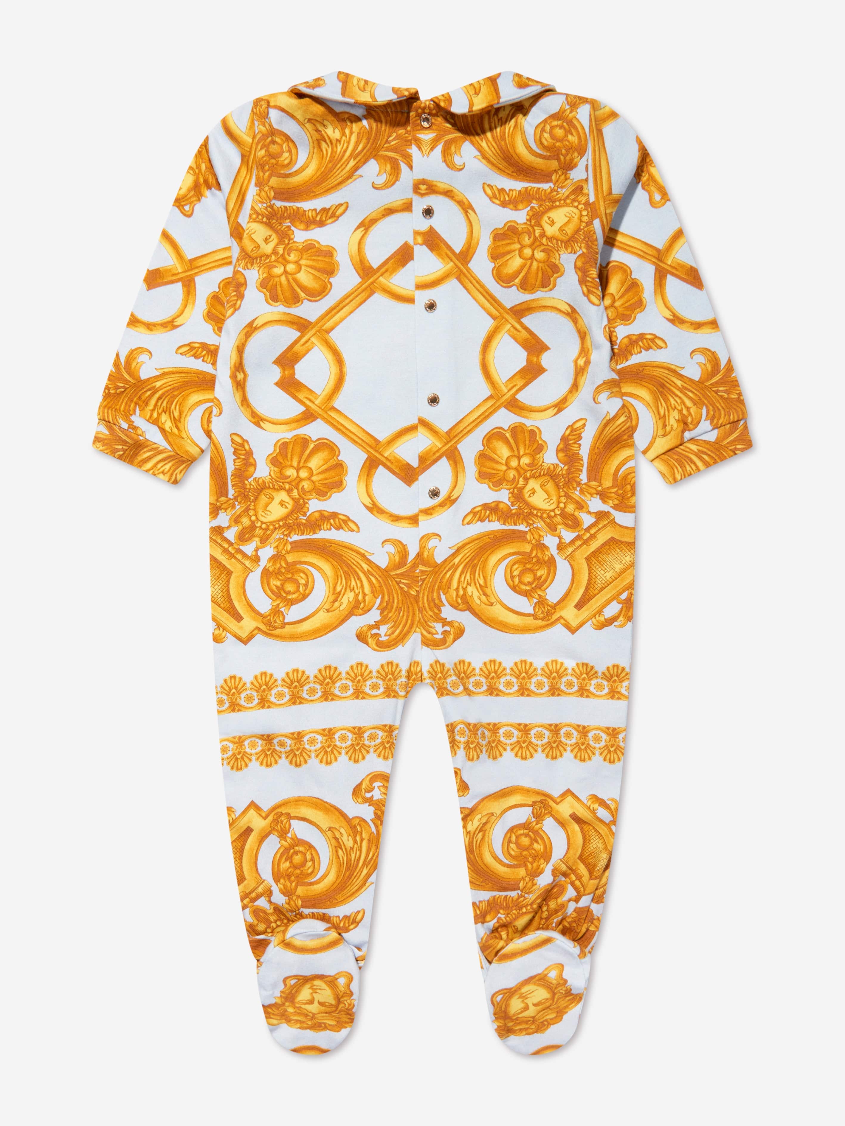 Versace Baby Boys Babygrow And Hat Gift Set in Blue