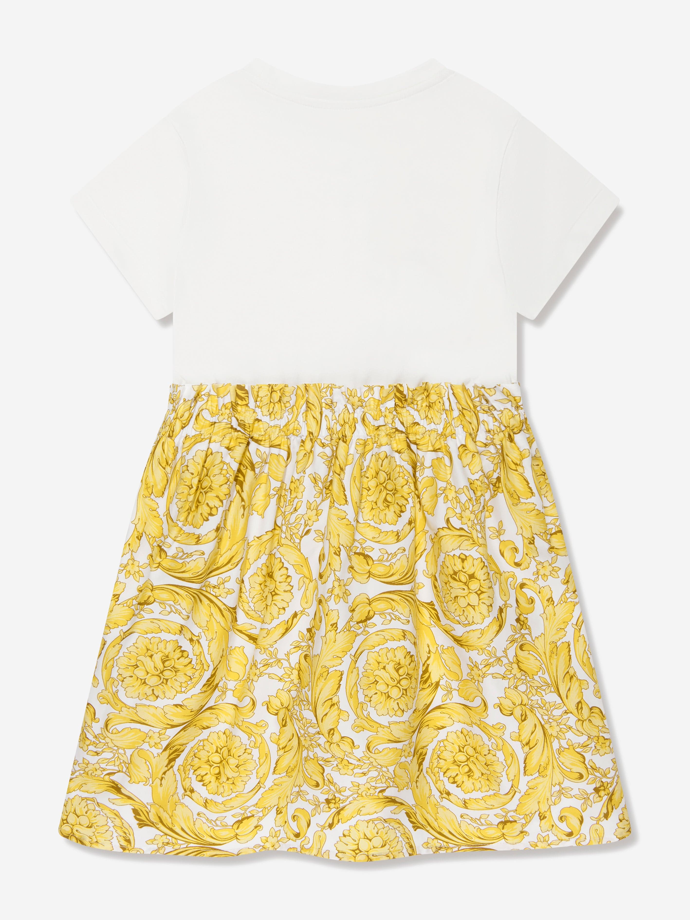 Versace Girls Barocco Logo Dress in White