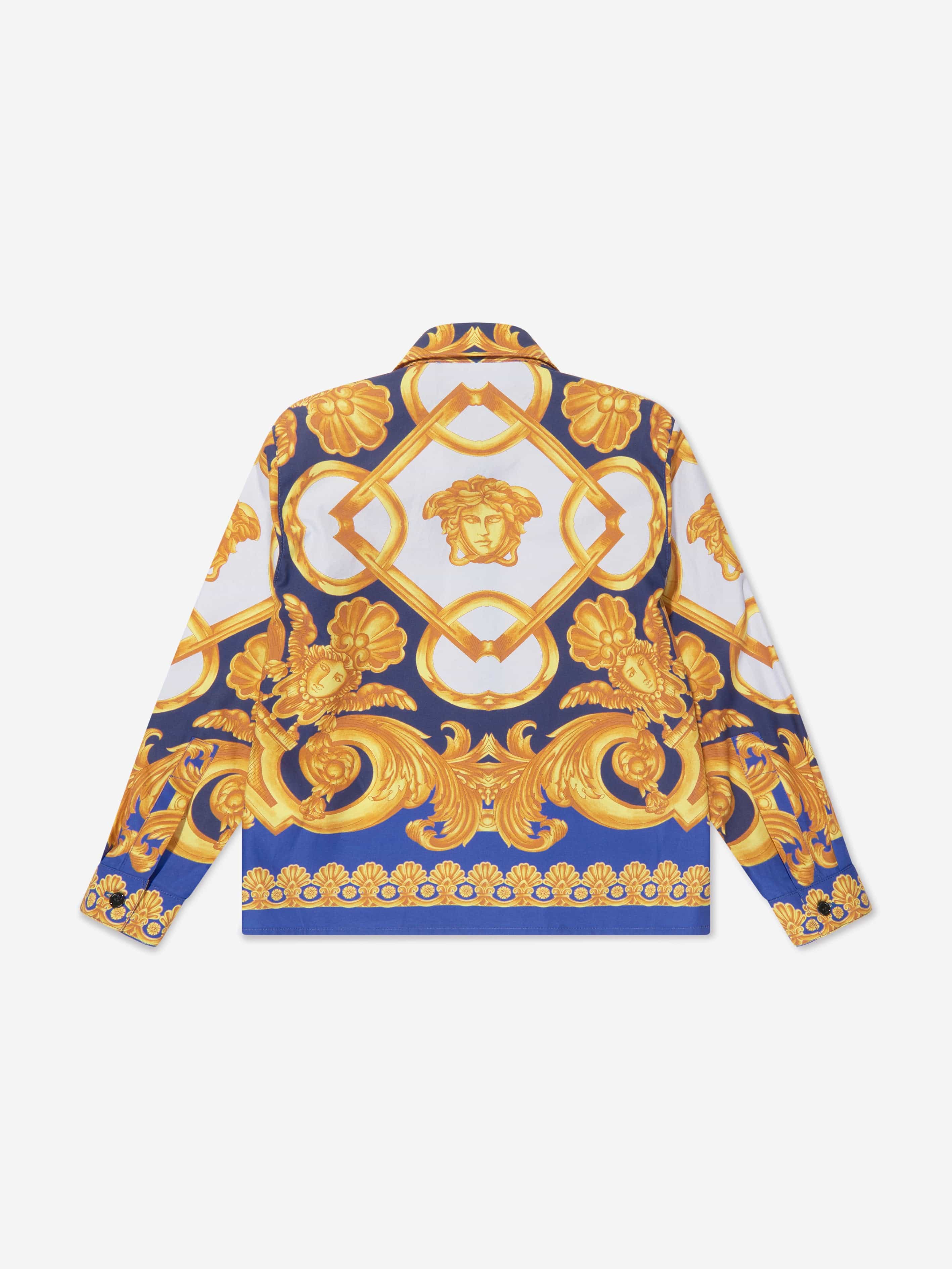 Versace Boys Barocco Shirt in Blue