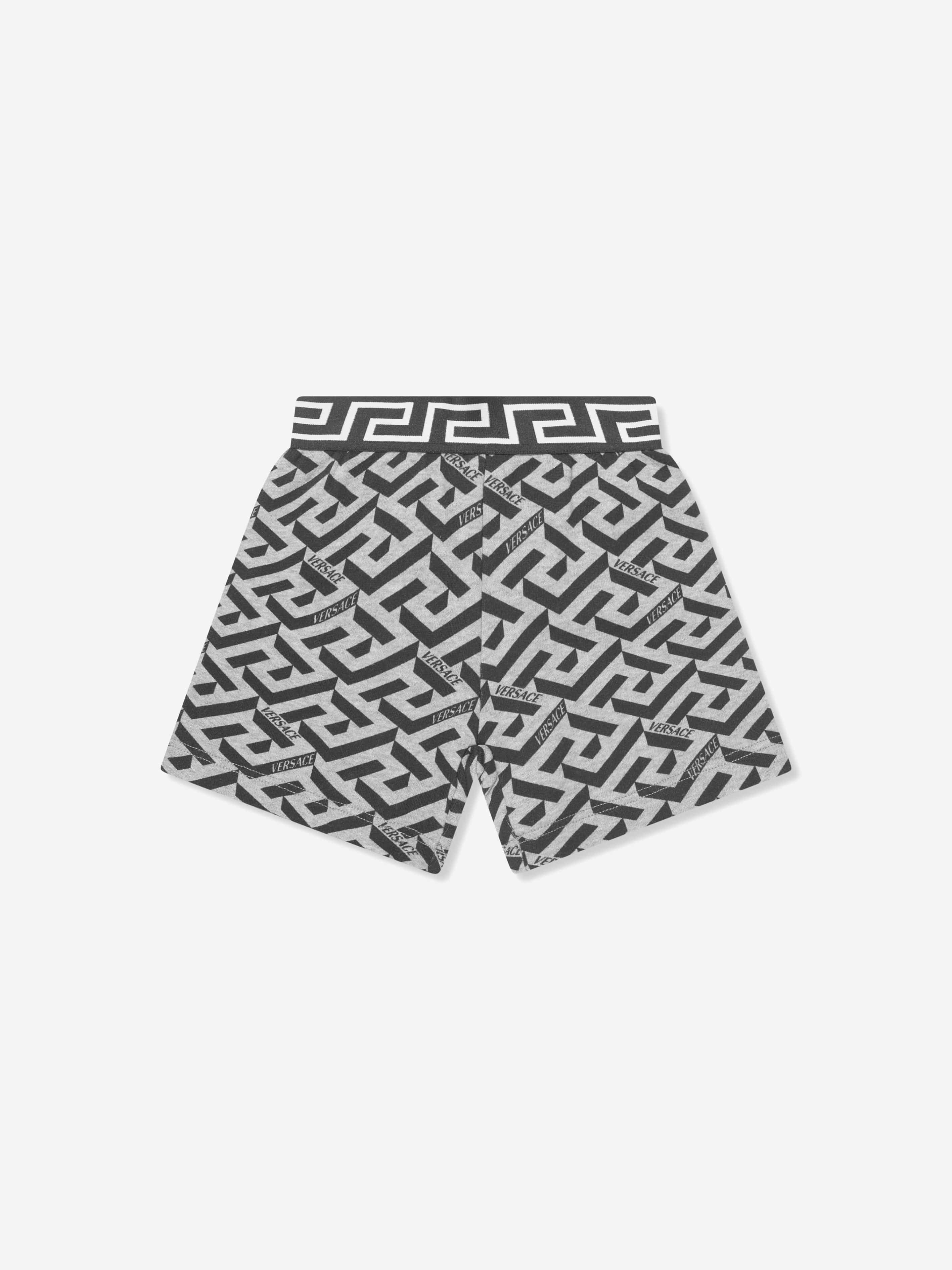 Versace Baby Boys La Greca Shorts in Grey