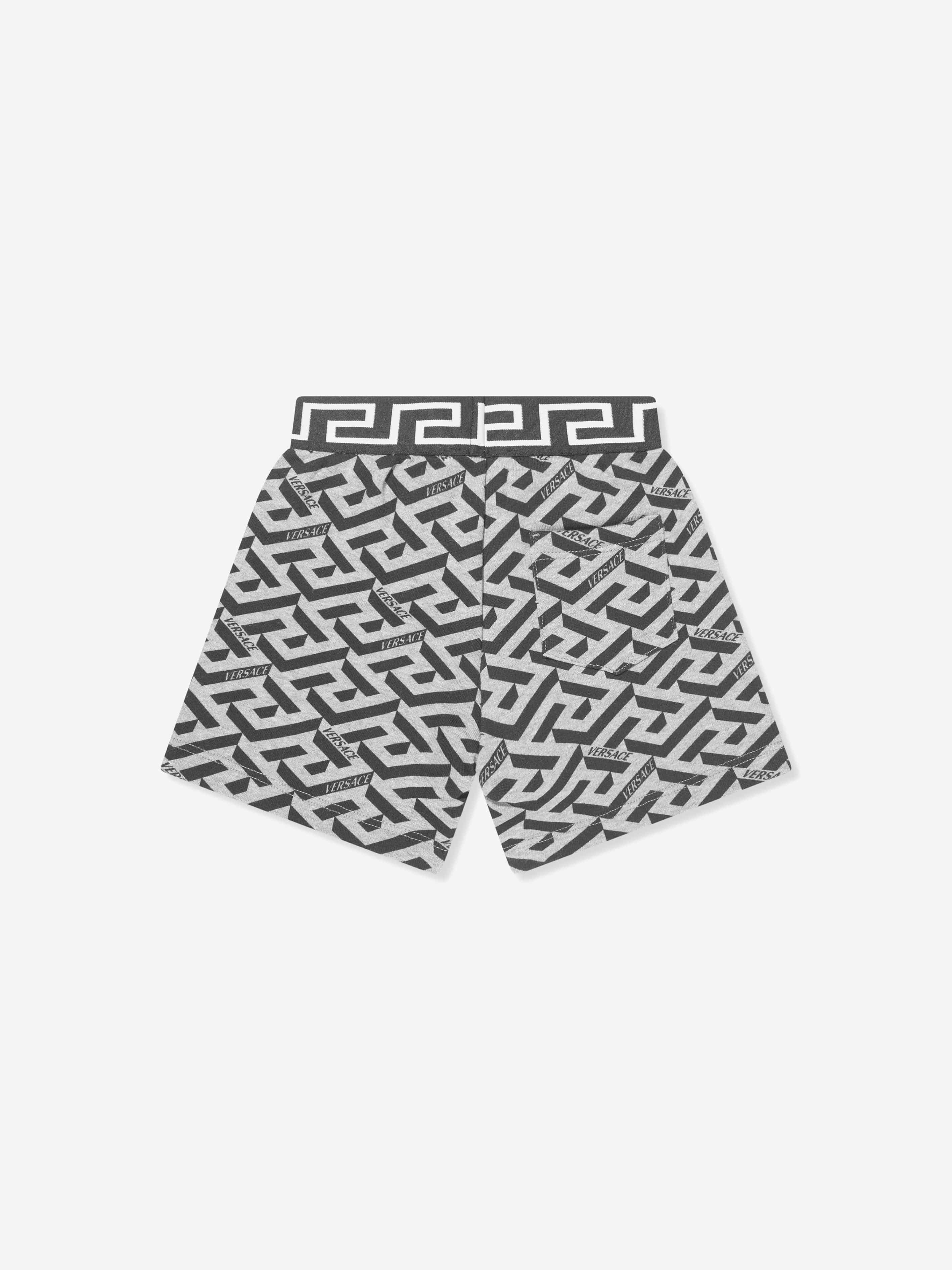 Versace Baby Boys La Greca Shorts in Grey