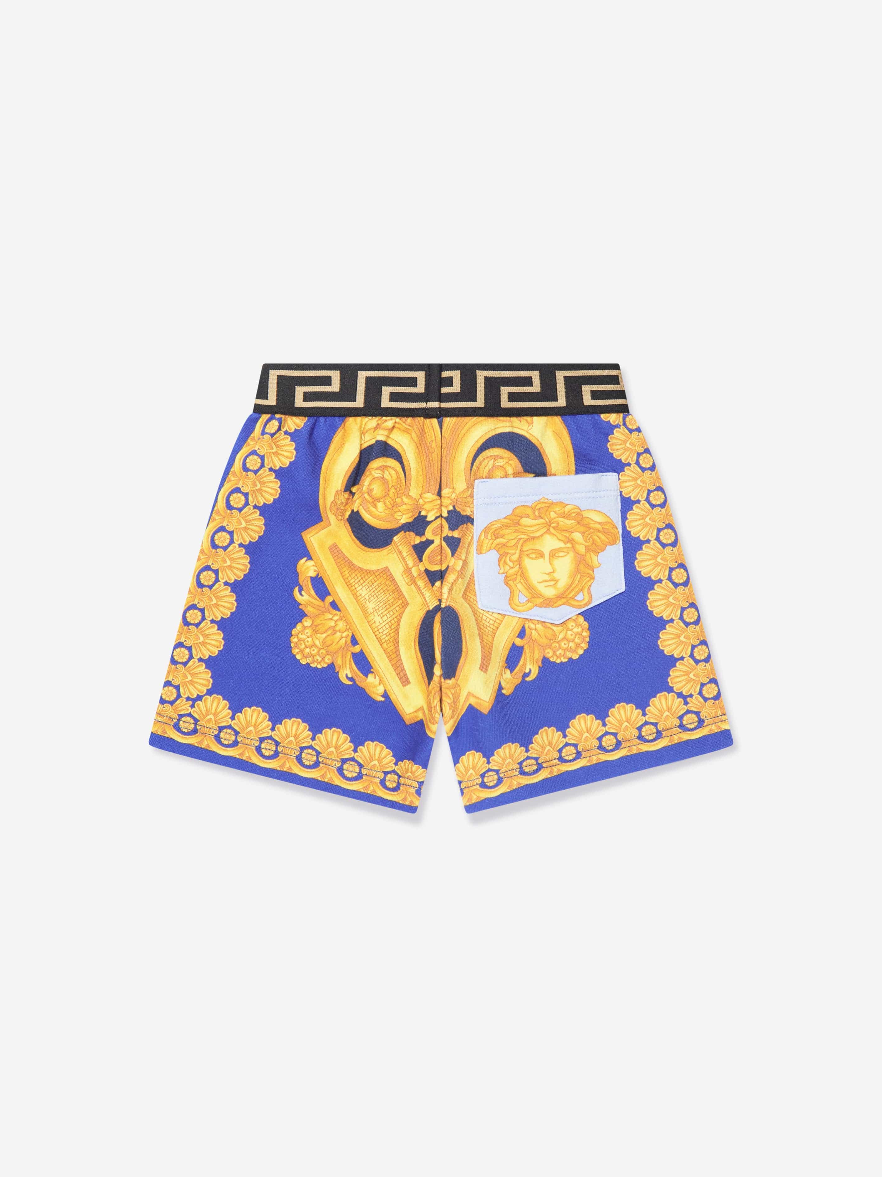 Versace Baby Boys Barocco Shorts in Blue