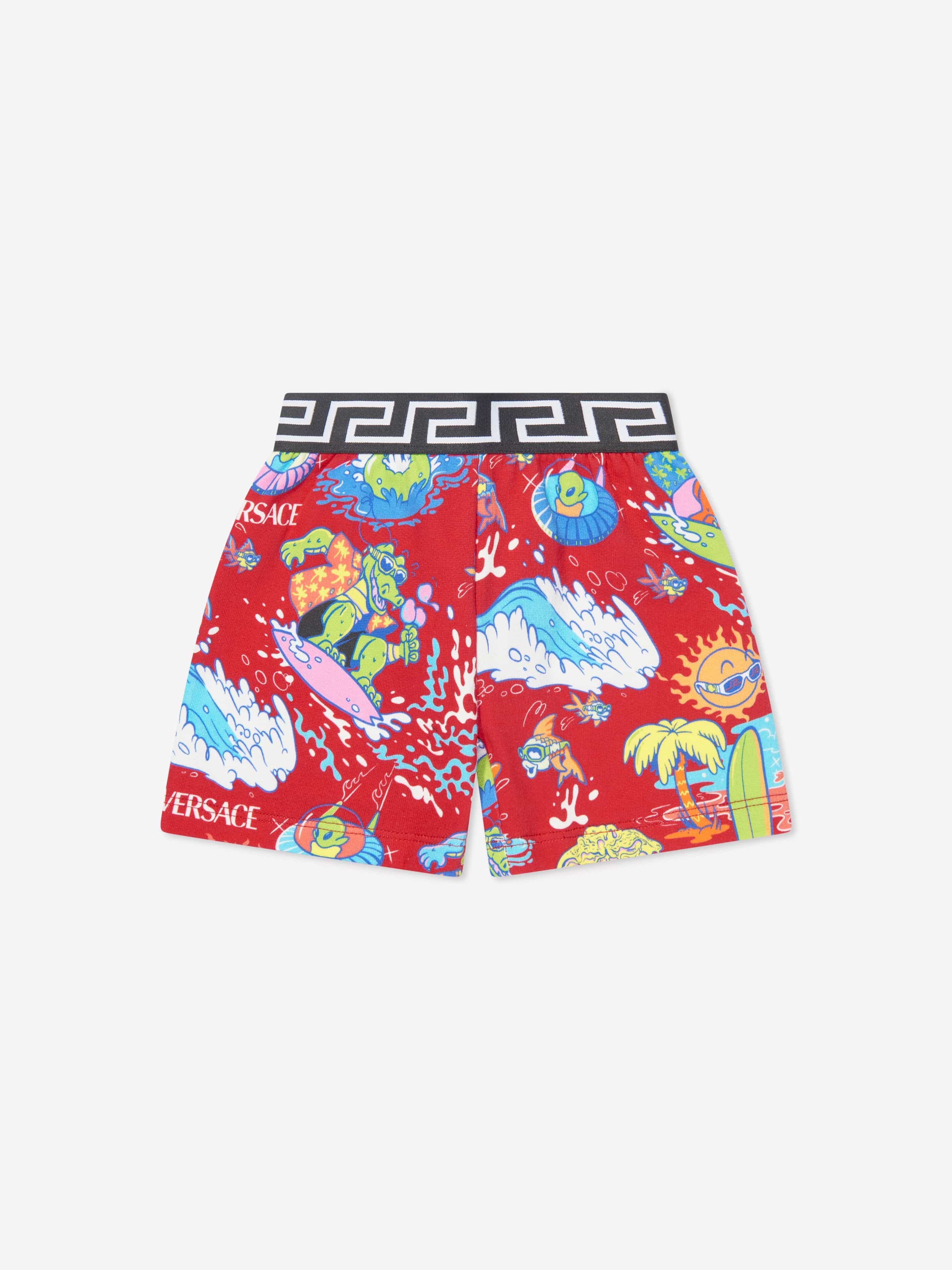 Versace Baby Boys Summer Print Shorts in Red