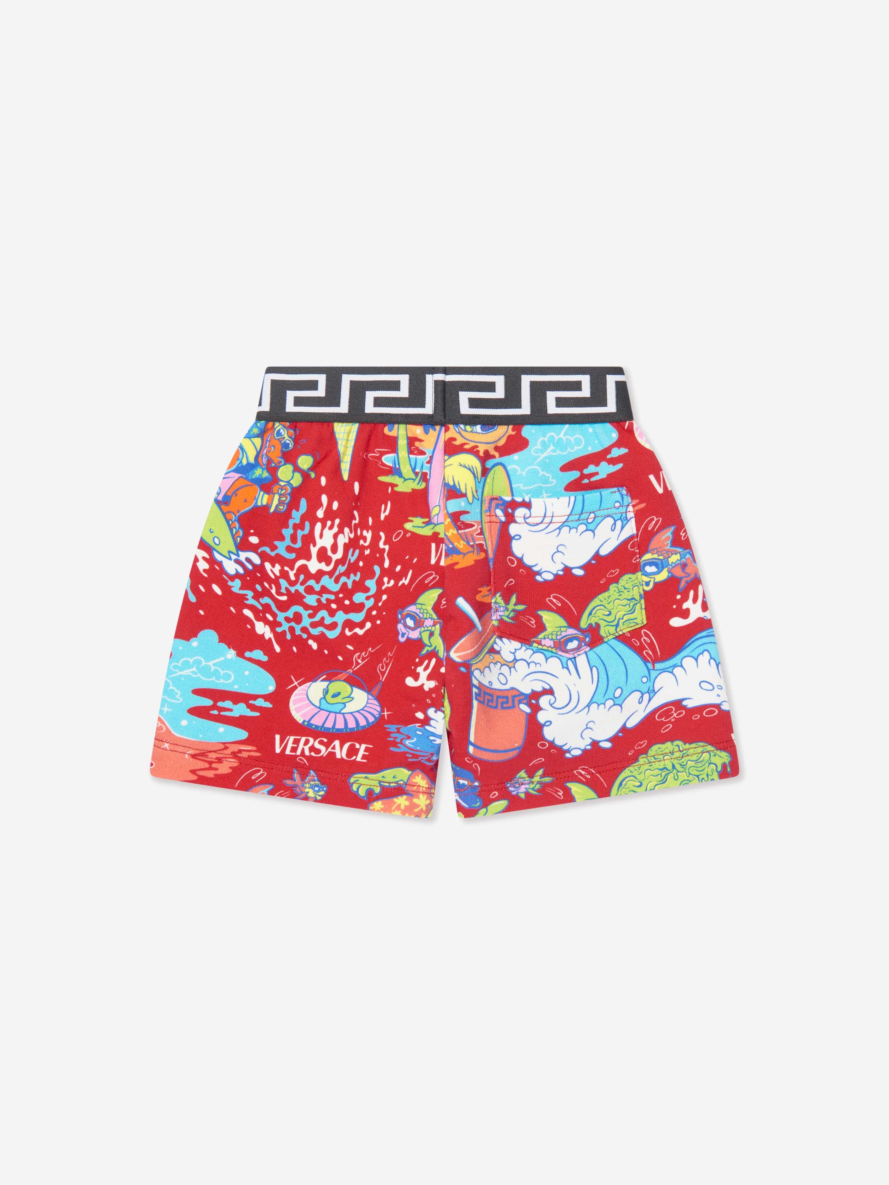 Versace Baby Boys Summer Print Shorts in Red