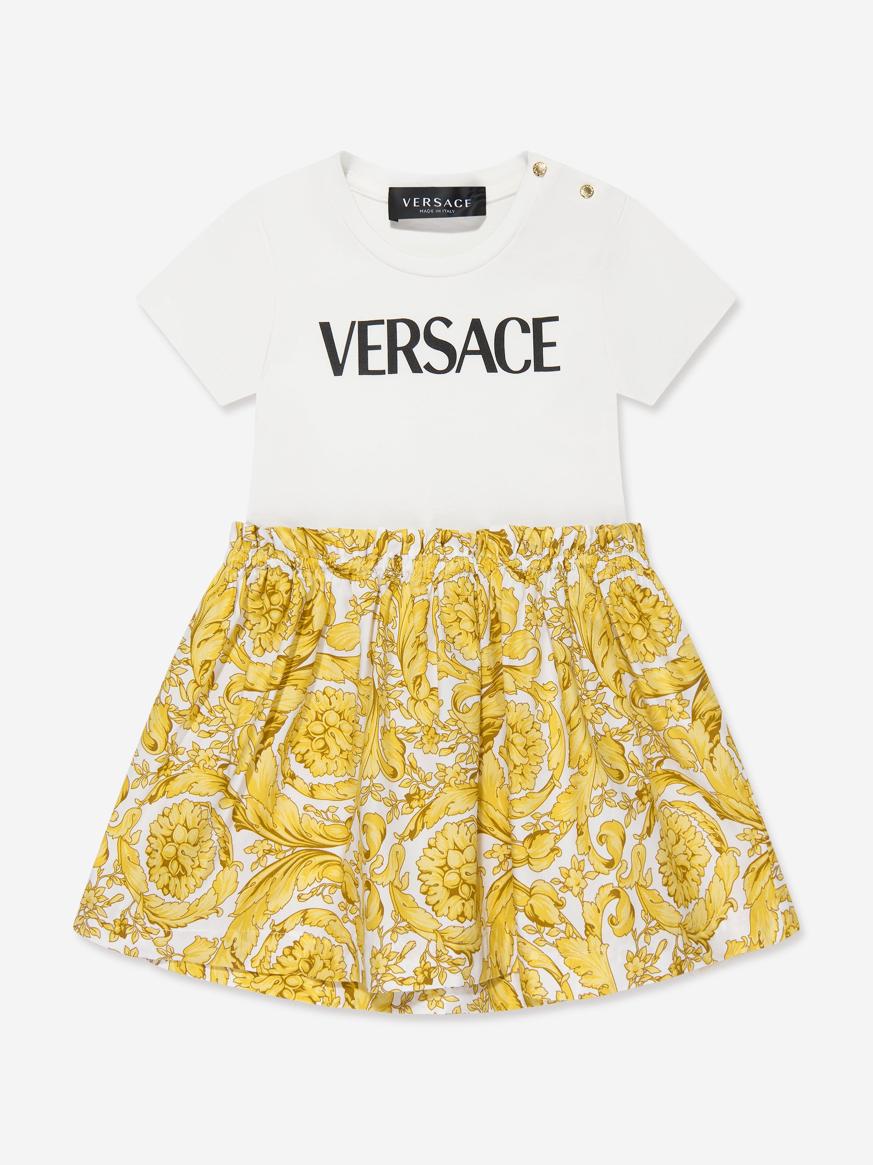 Versace Baby Girls Barocco Dress in White