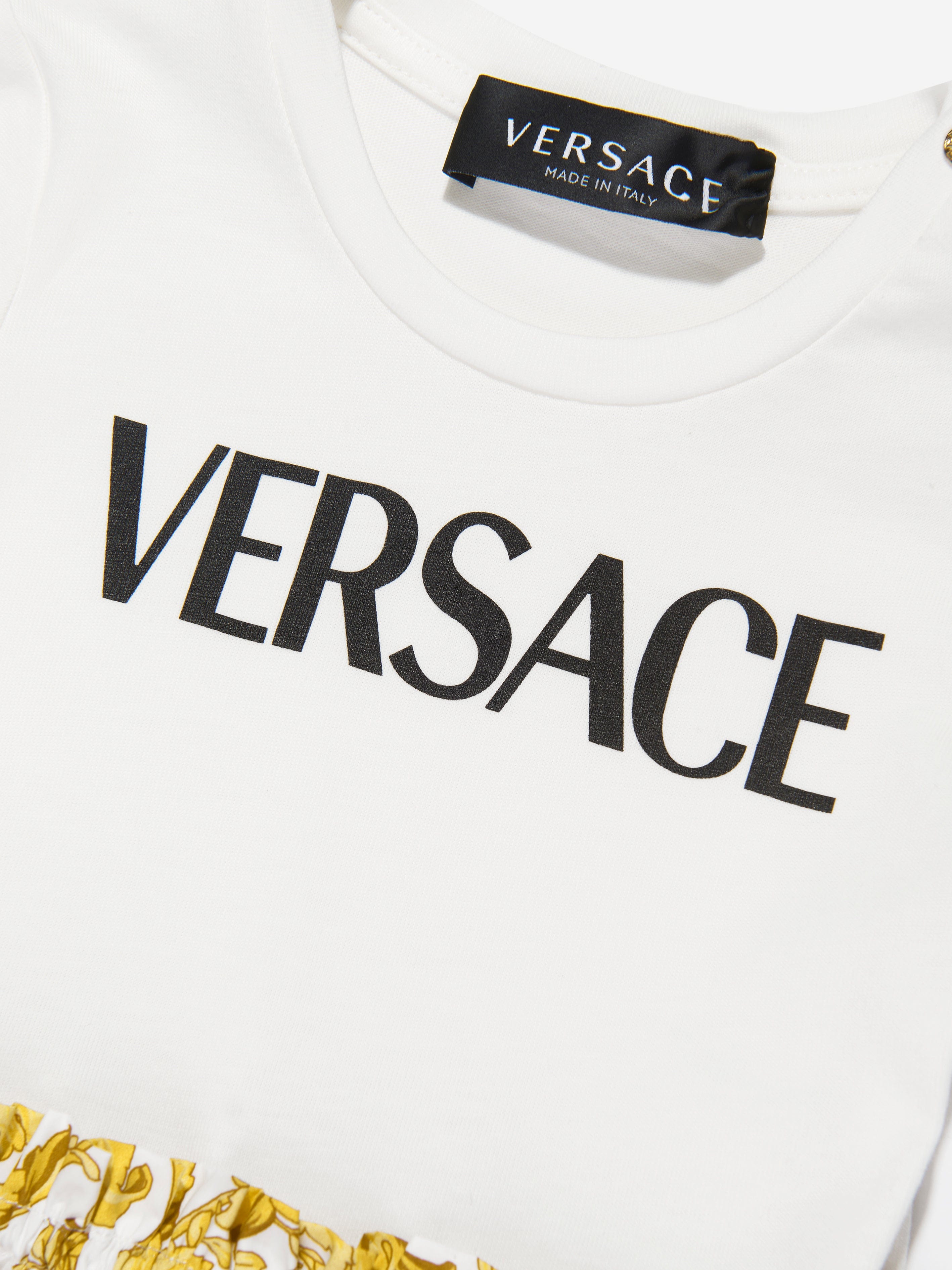 Versace Baby Girls Barocco Dress in White