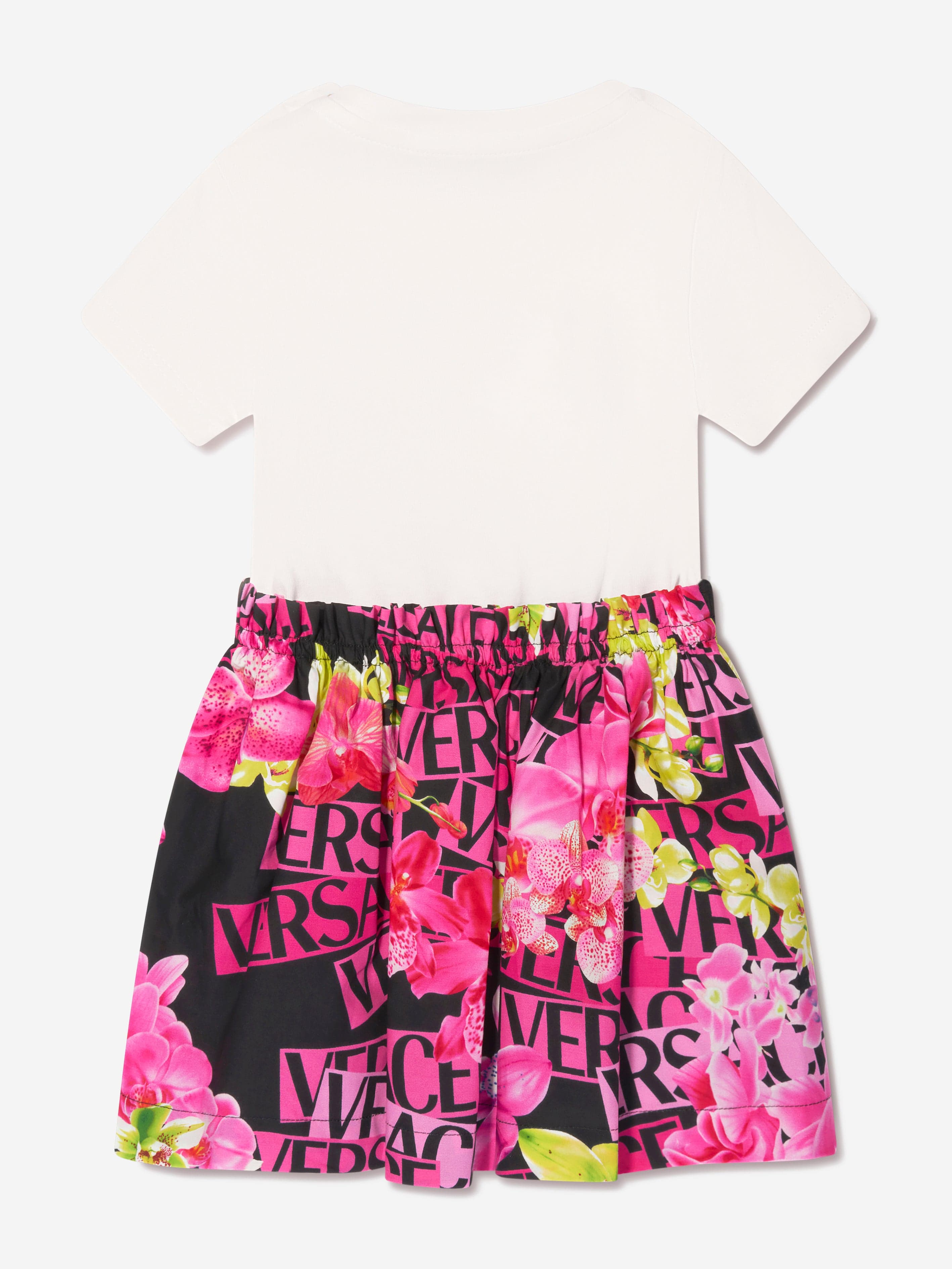 Versace Baby Girls Orchid Logo Dress in Multicolour