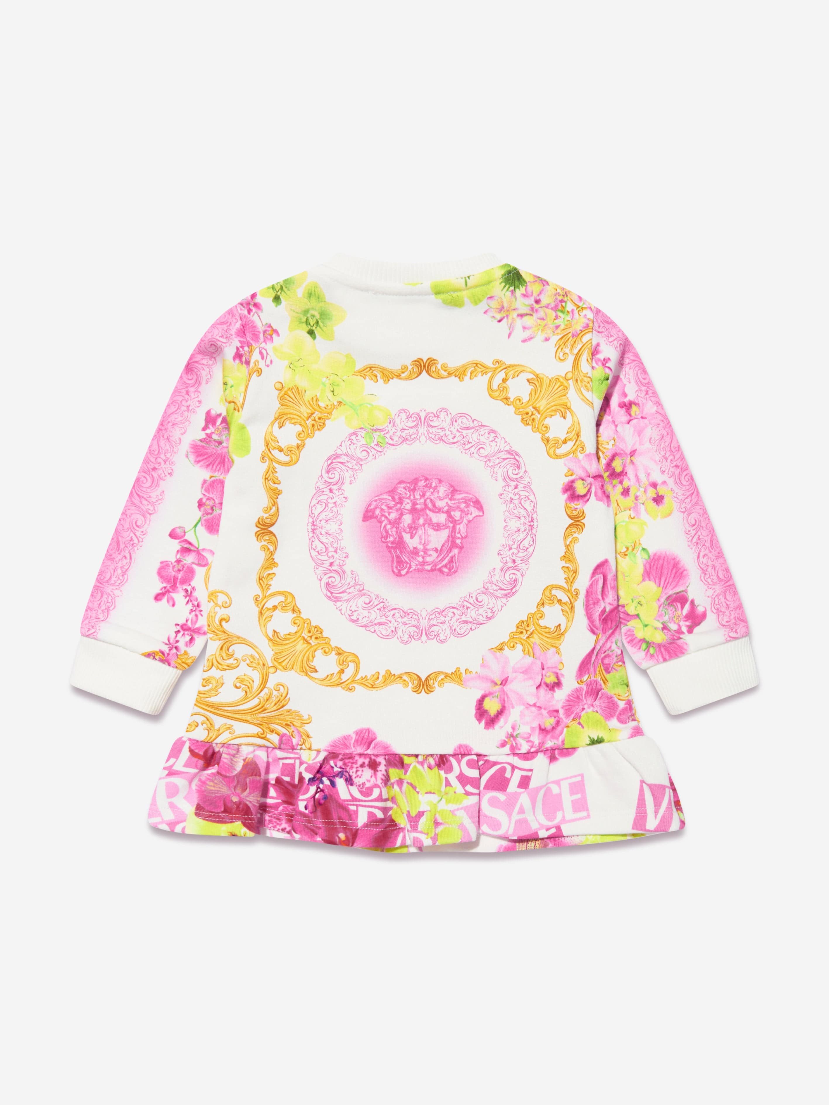 Versace Baby Girls Orchid Sweater Dress in White