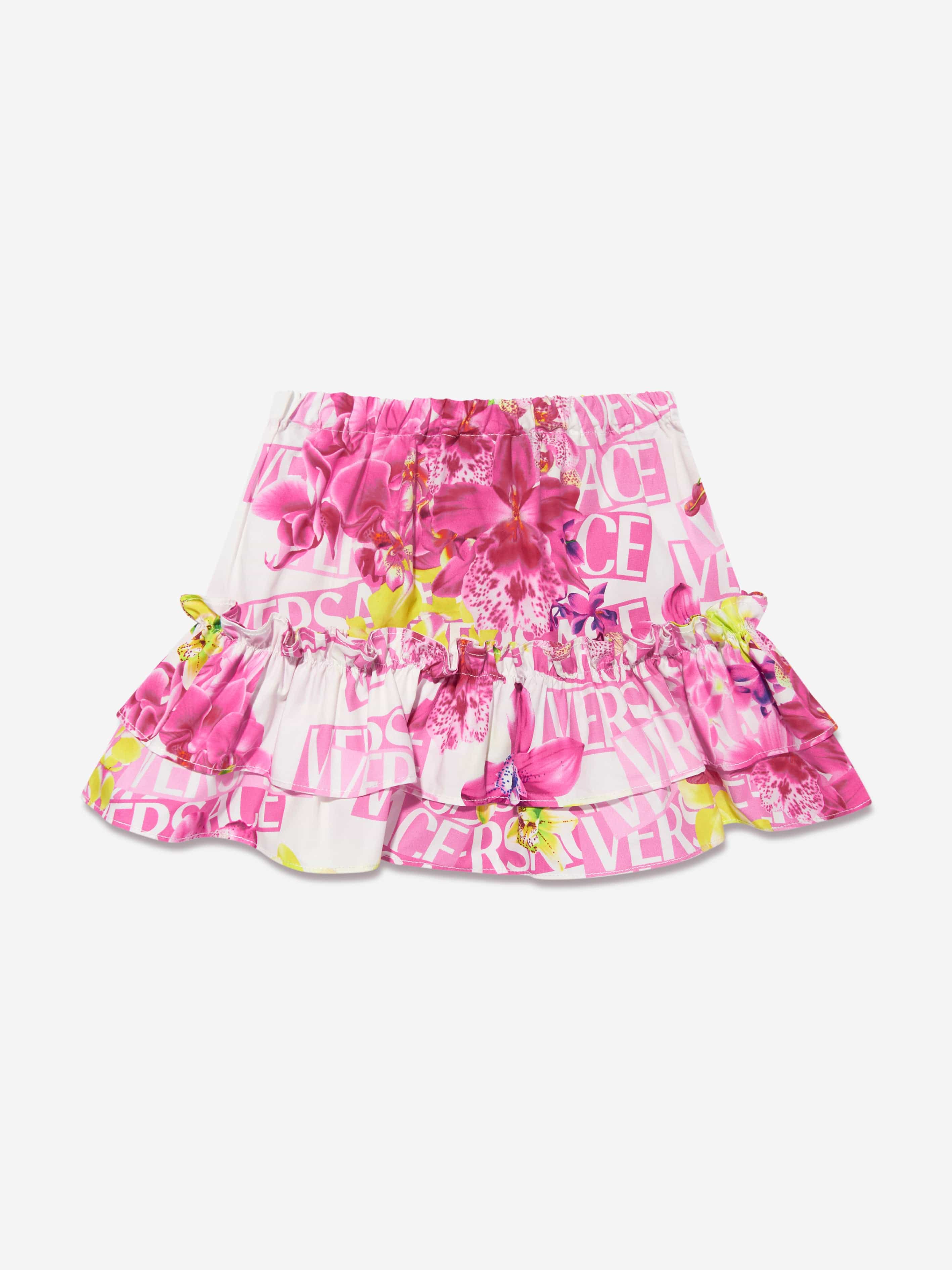 Versace Baby Girls Orchid Logo Skirt in Pink