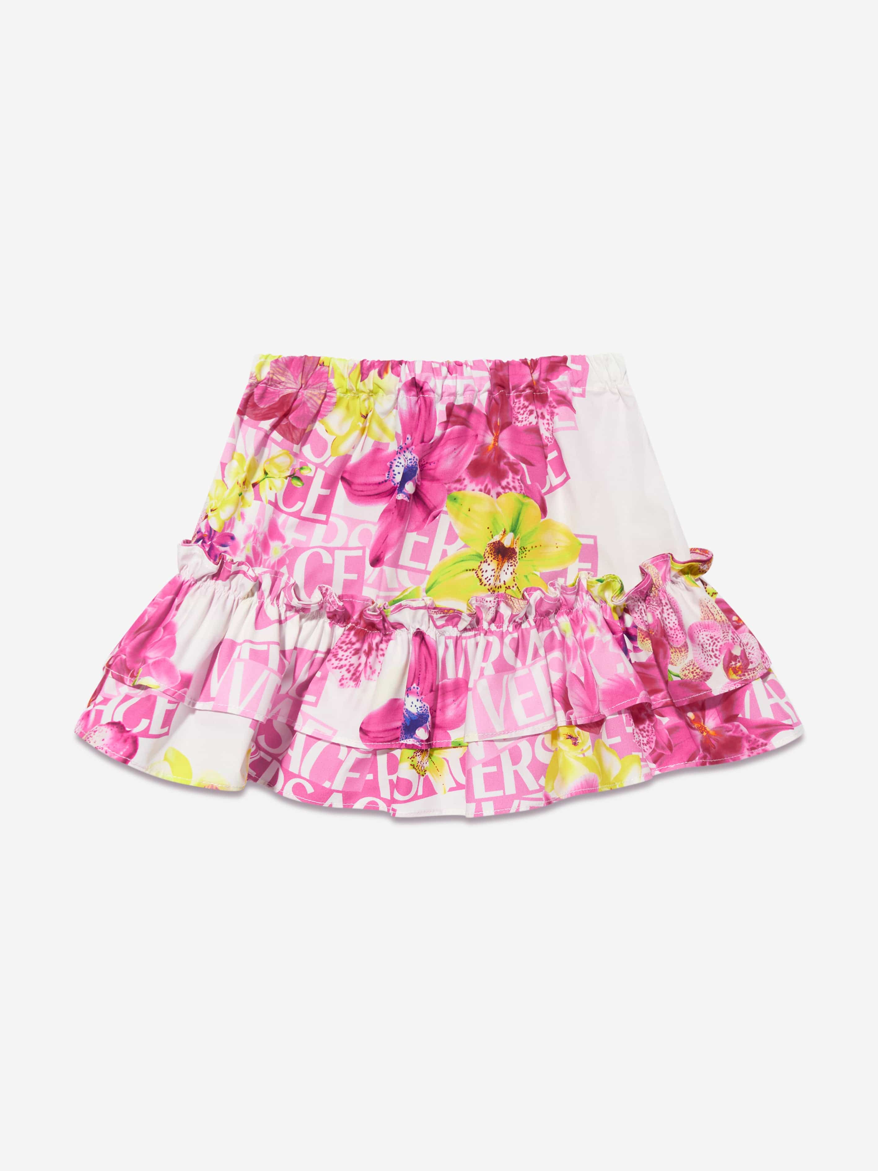 Versace Baby Girls Orchid Logo Skirt in Pink