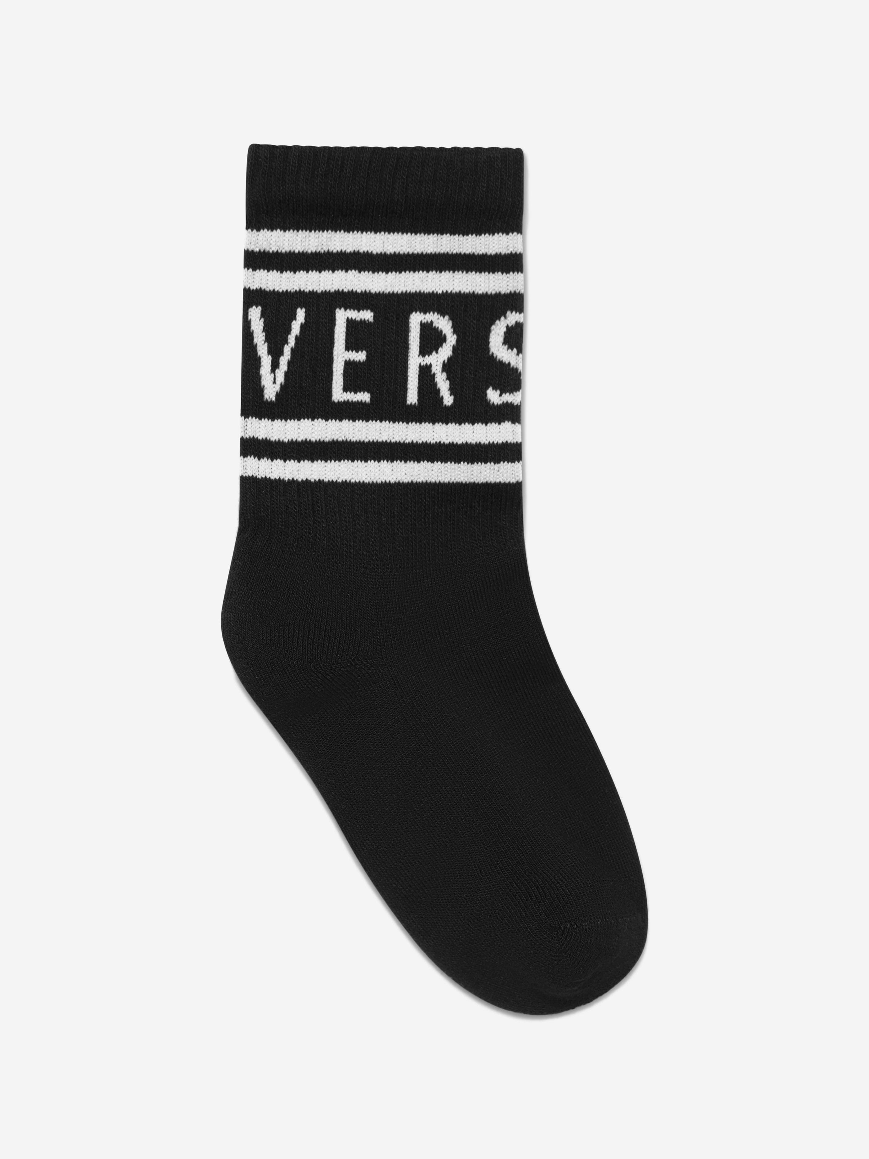 Versace Kids Logo Socks in Black