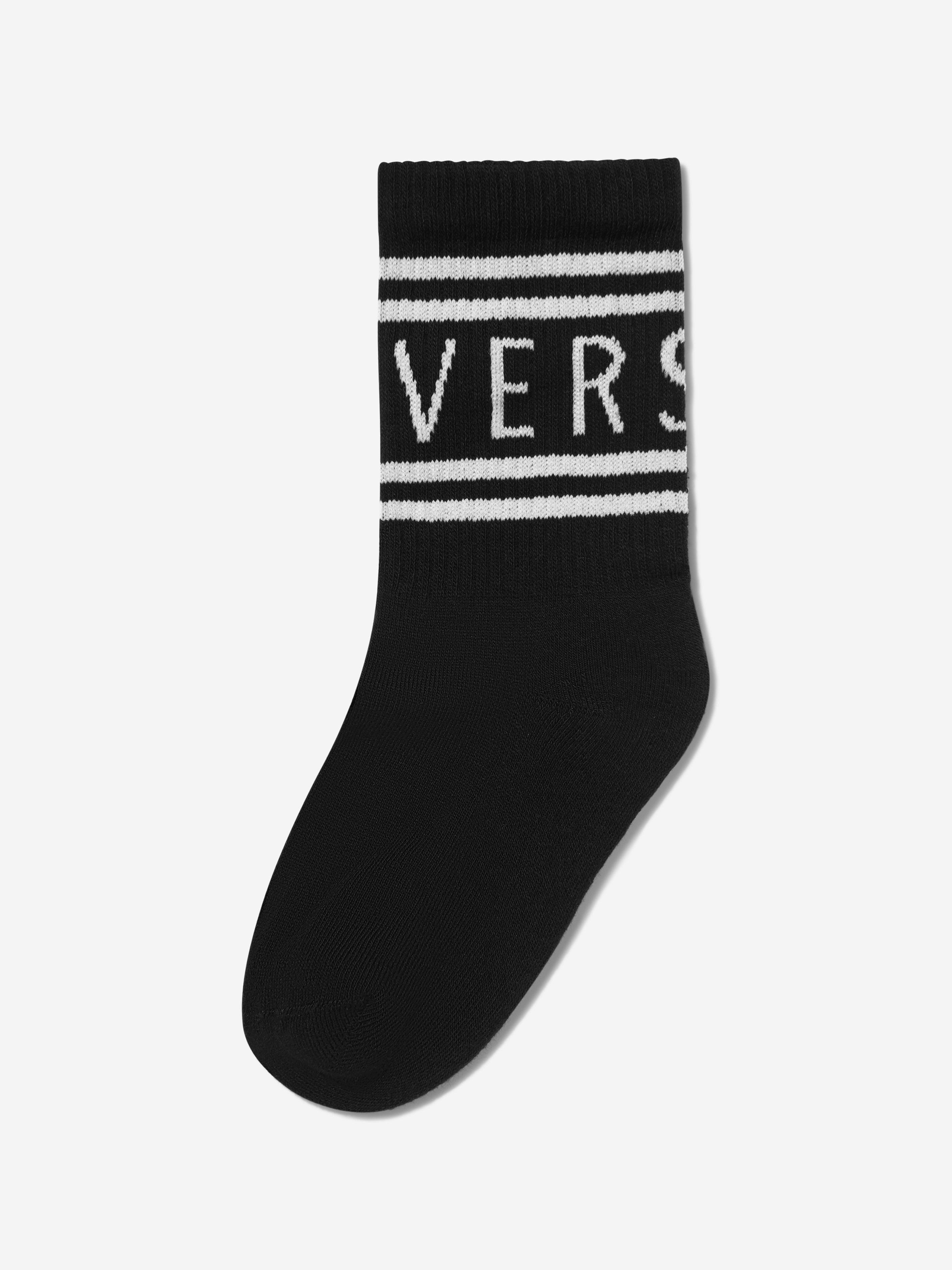 Versace Kids Logo Socks in Black