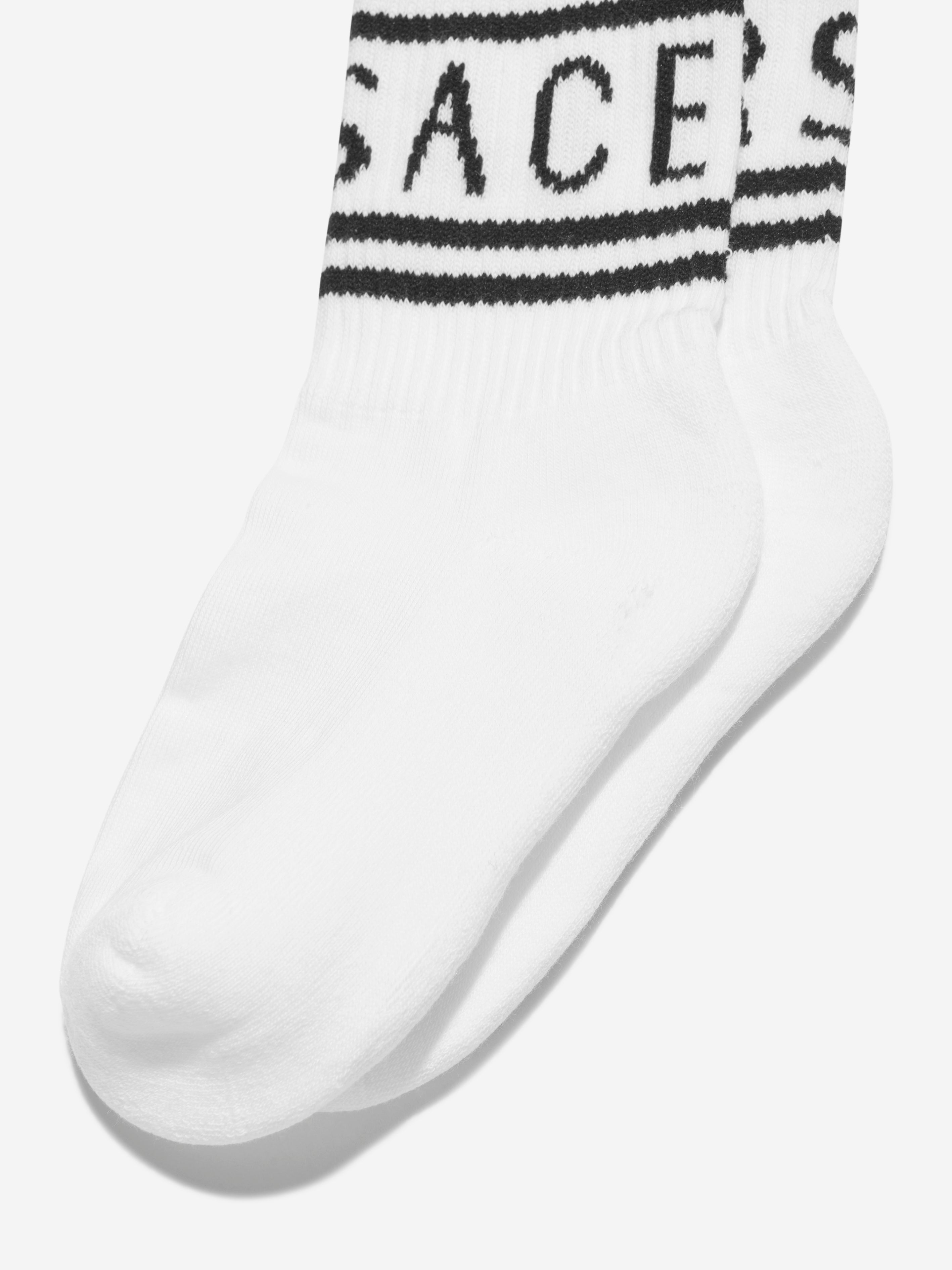 Versace Kids Jacquard Logo Socks in White