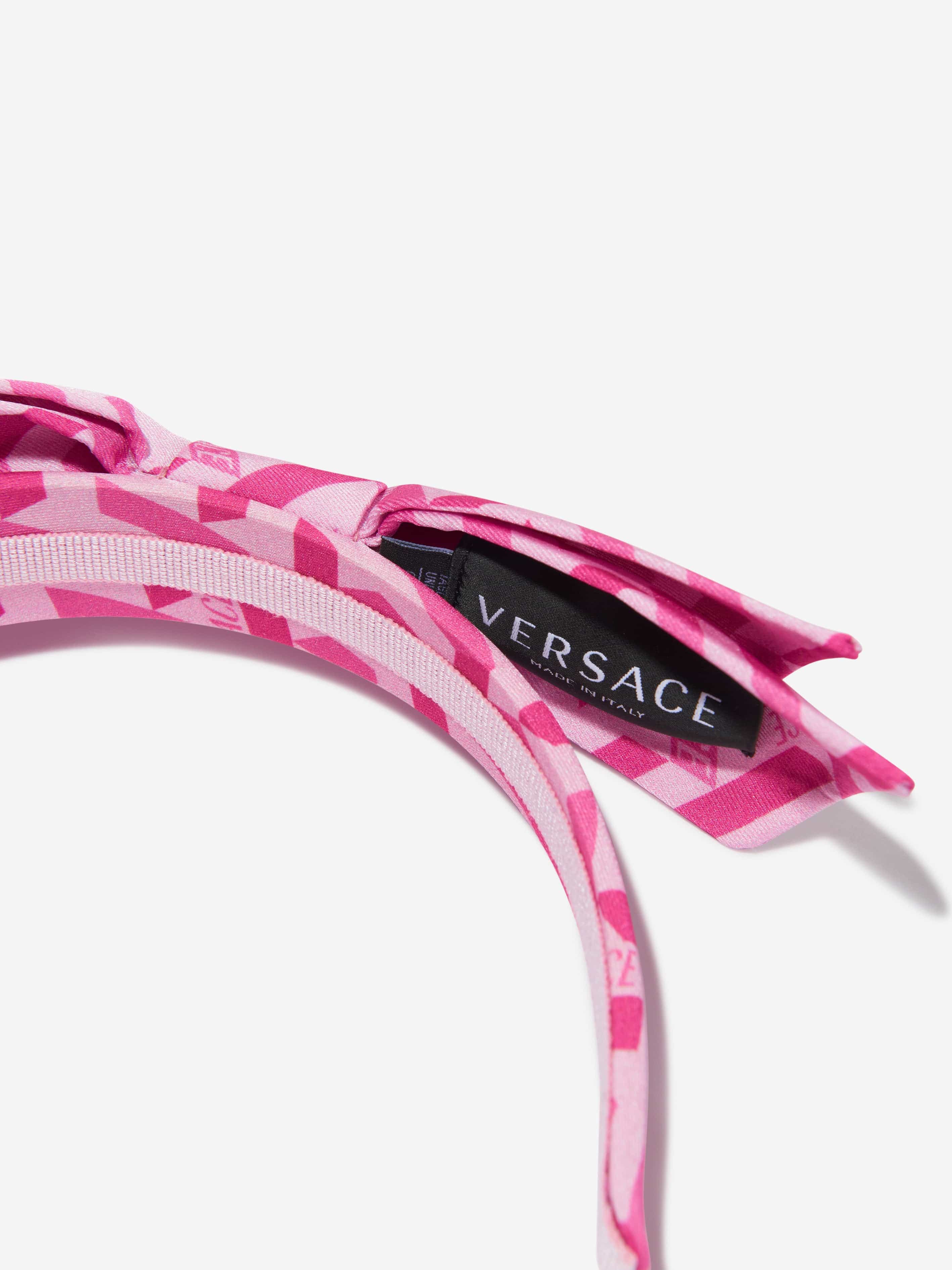 Versace Girls Bow Headband in Pink