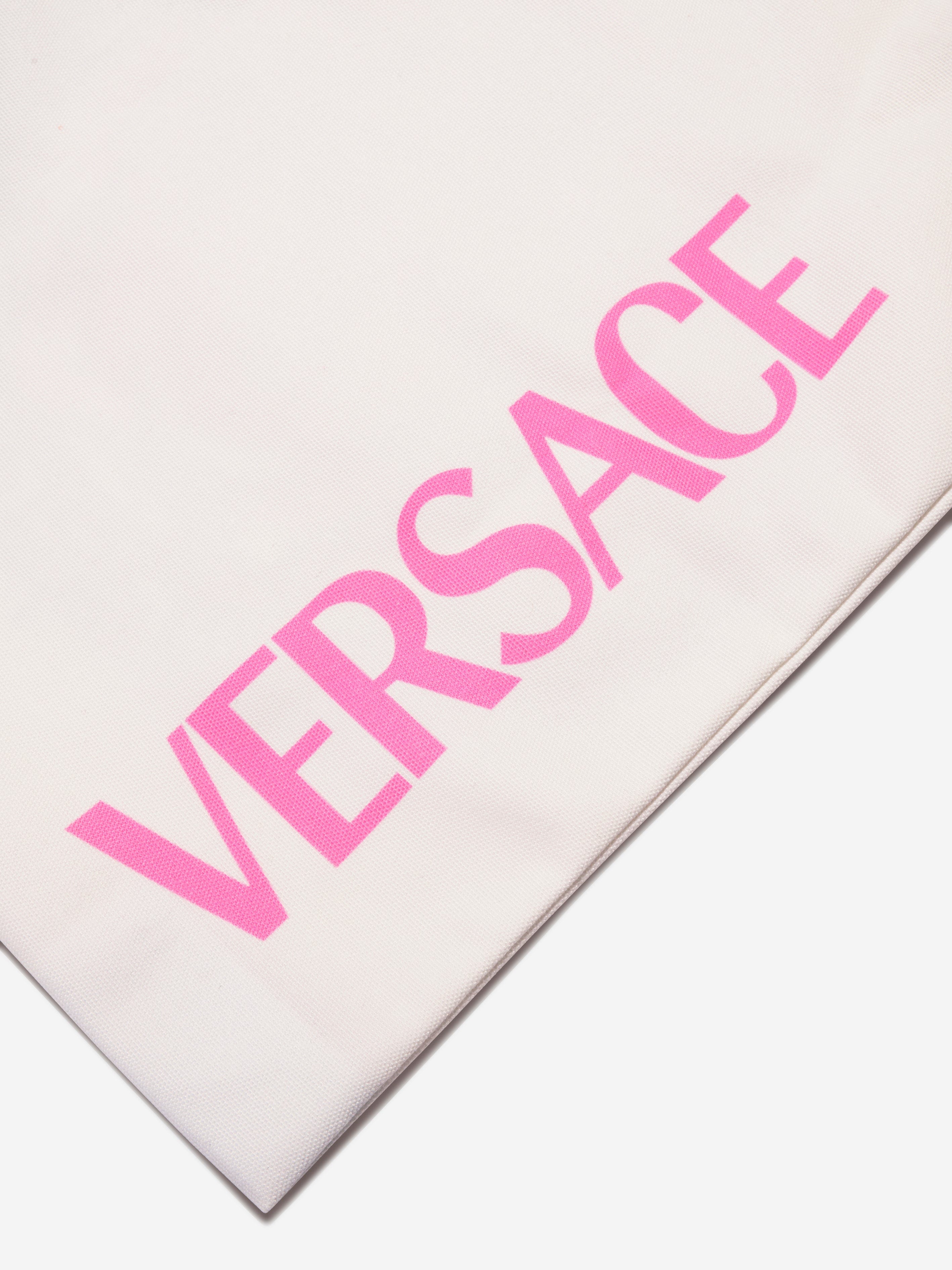 Versace Girls Medusa Logo Tote Bag in White