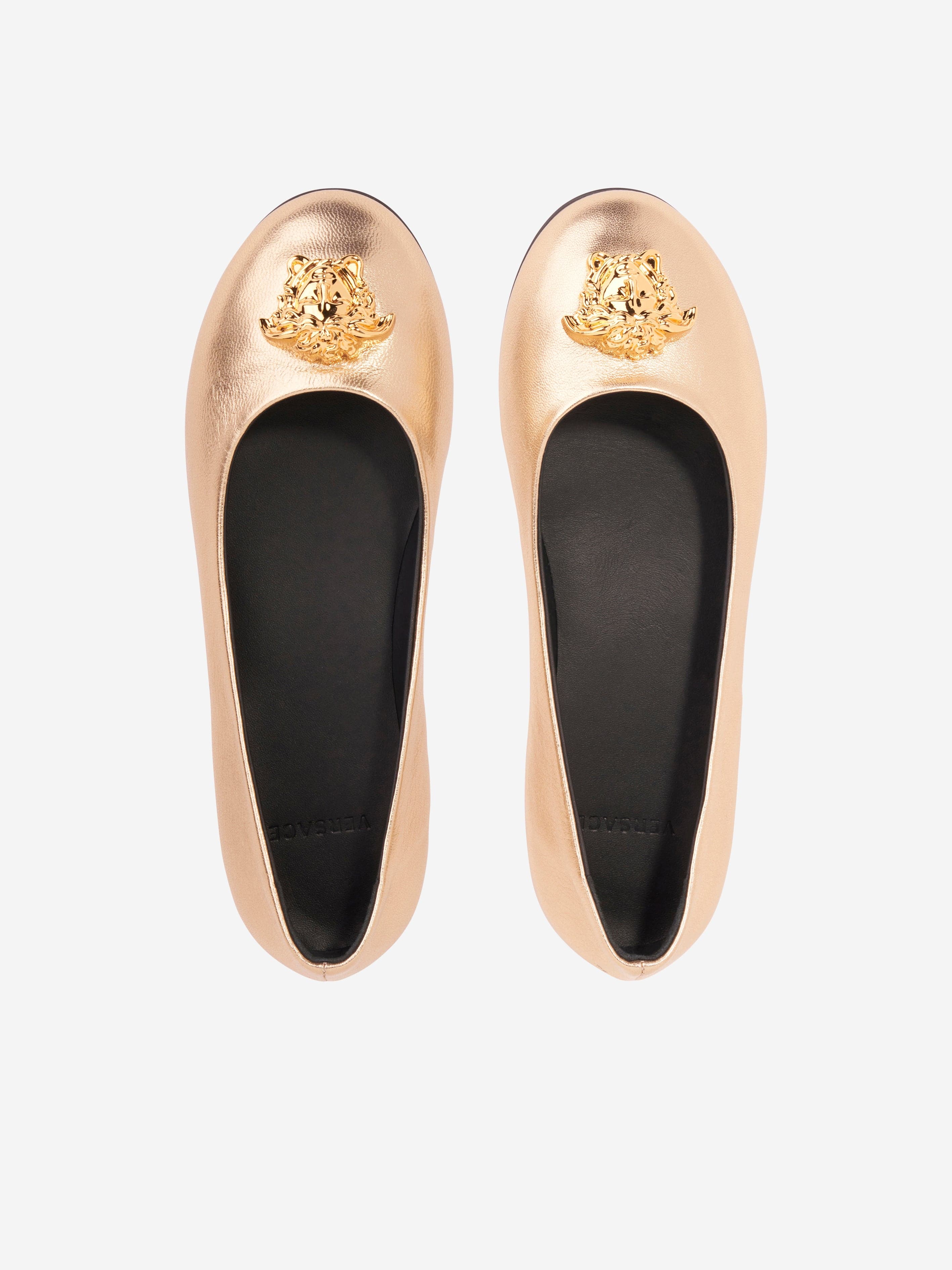 Versace Girls Medusa Pumps in Gold