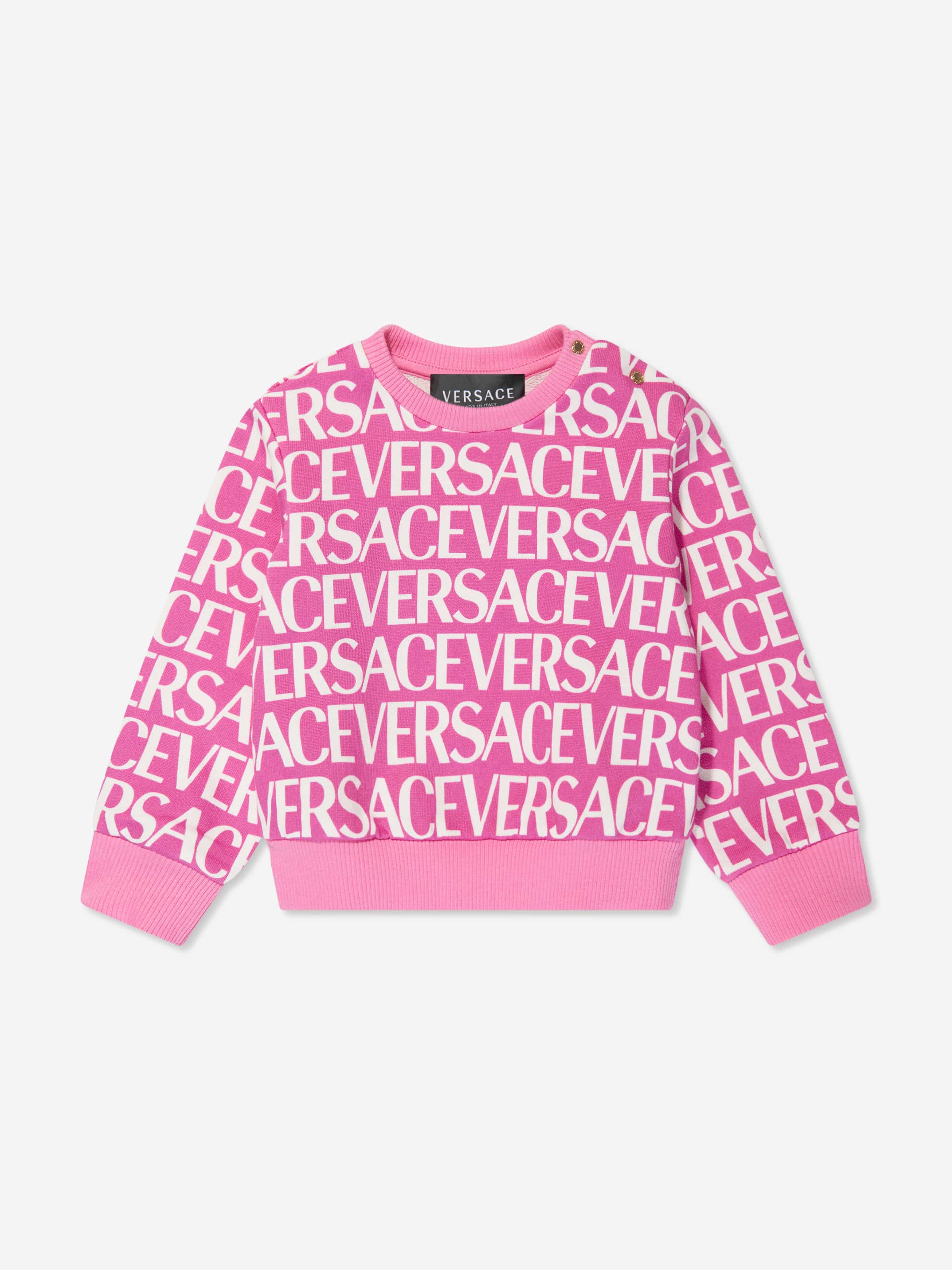 Versace Baby Girls Logo Print Sweatshirt in Pink