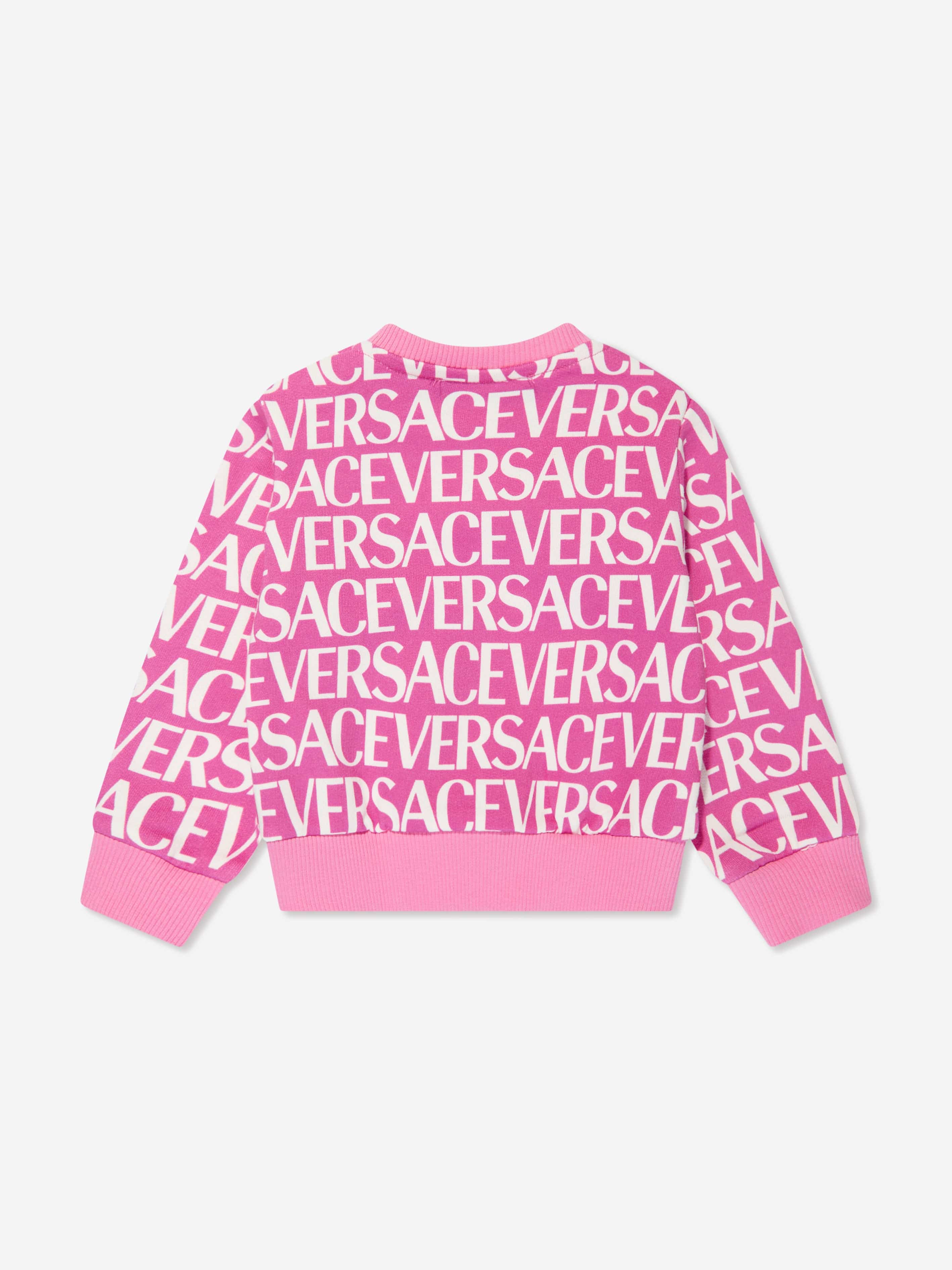 Versace Baby Girls Logo Print Sweatshirt in Pink