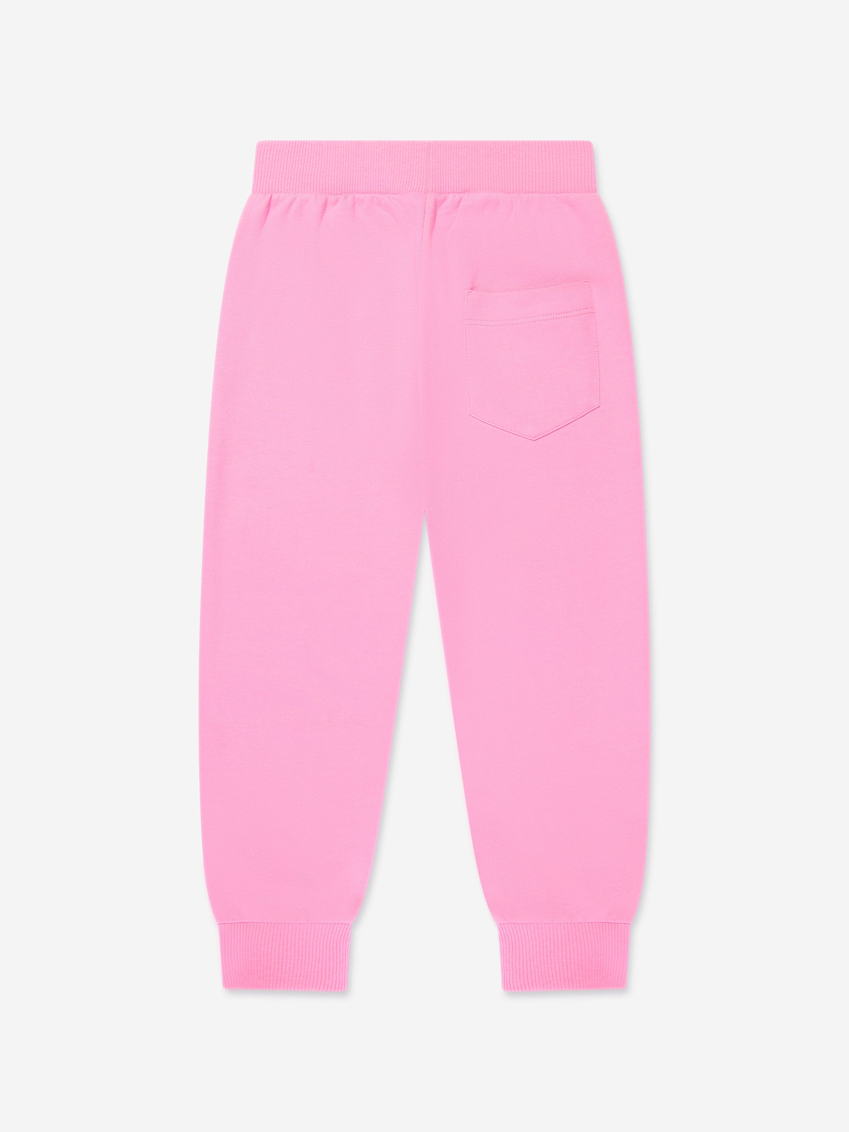 Versace Girls Crystal Logo Joggers in Pink