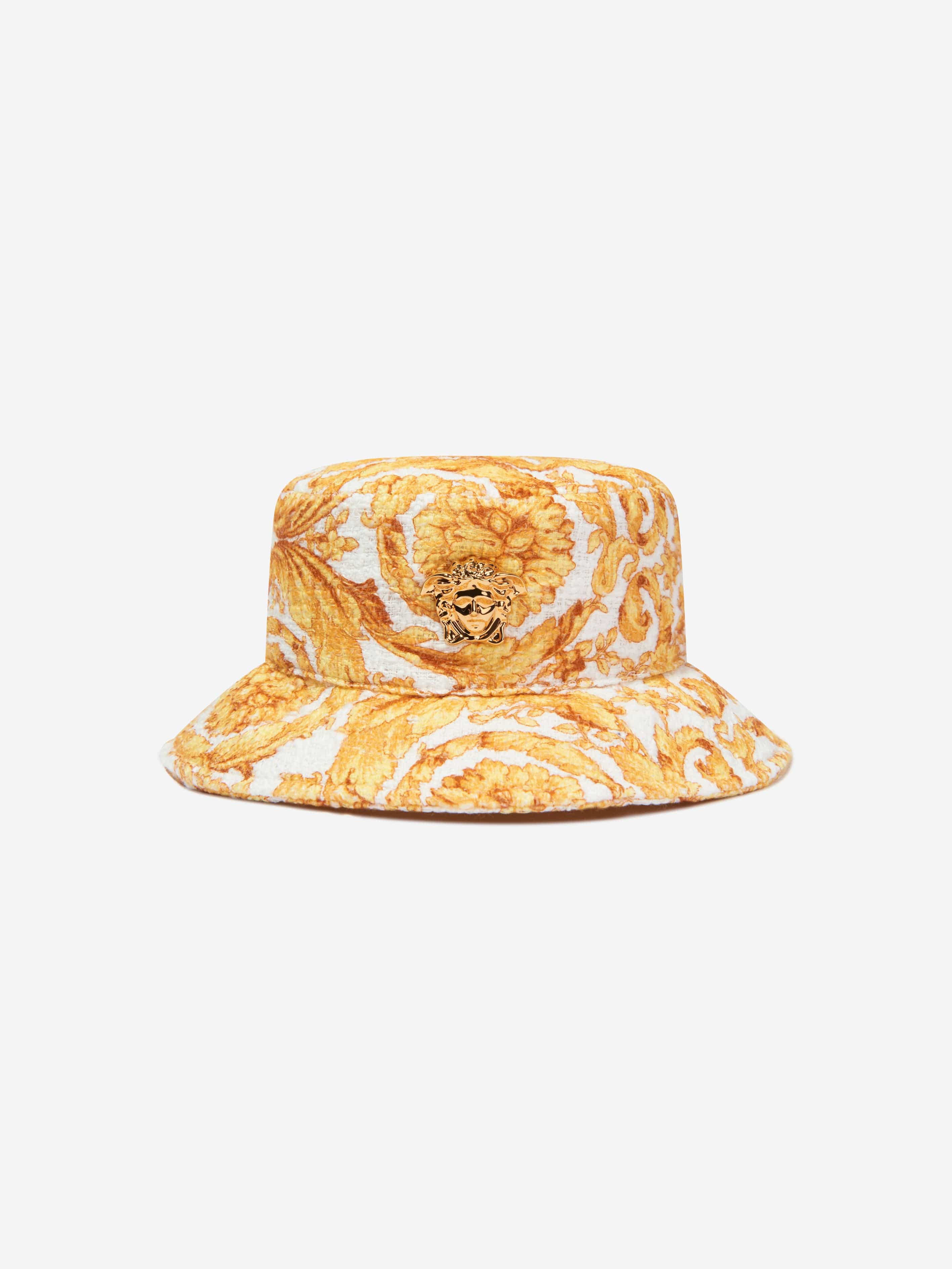 Versace Girls Borocco Print Bucket Hat in Gold