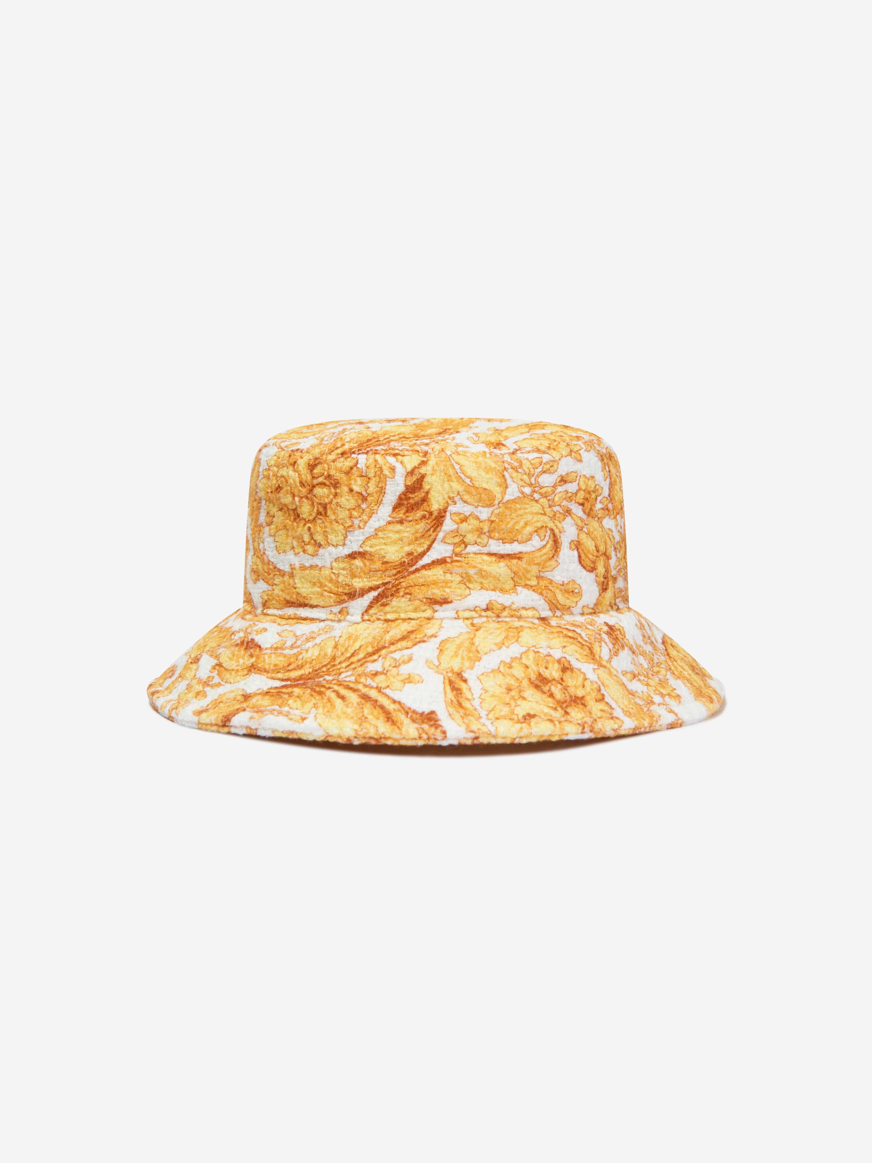 Versace Girls Borocco Print Bucket Hat in Gold