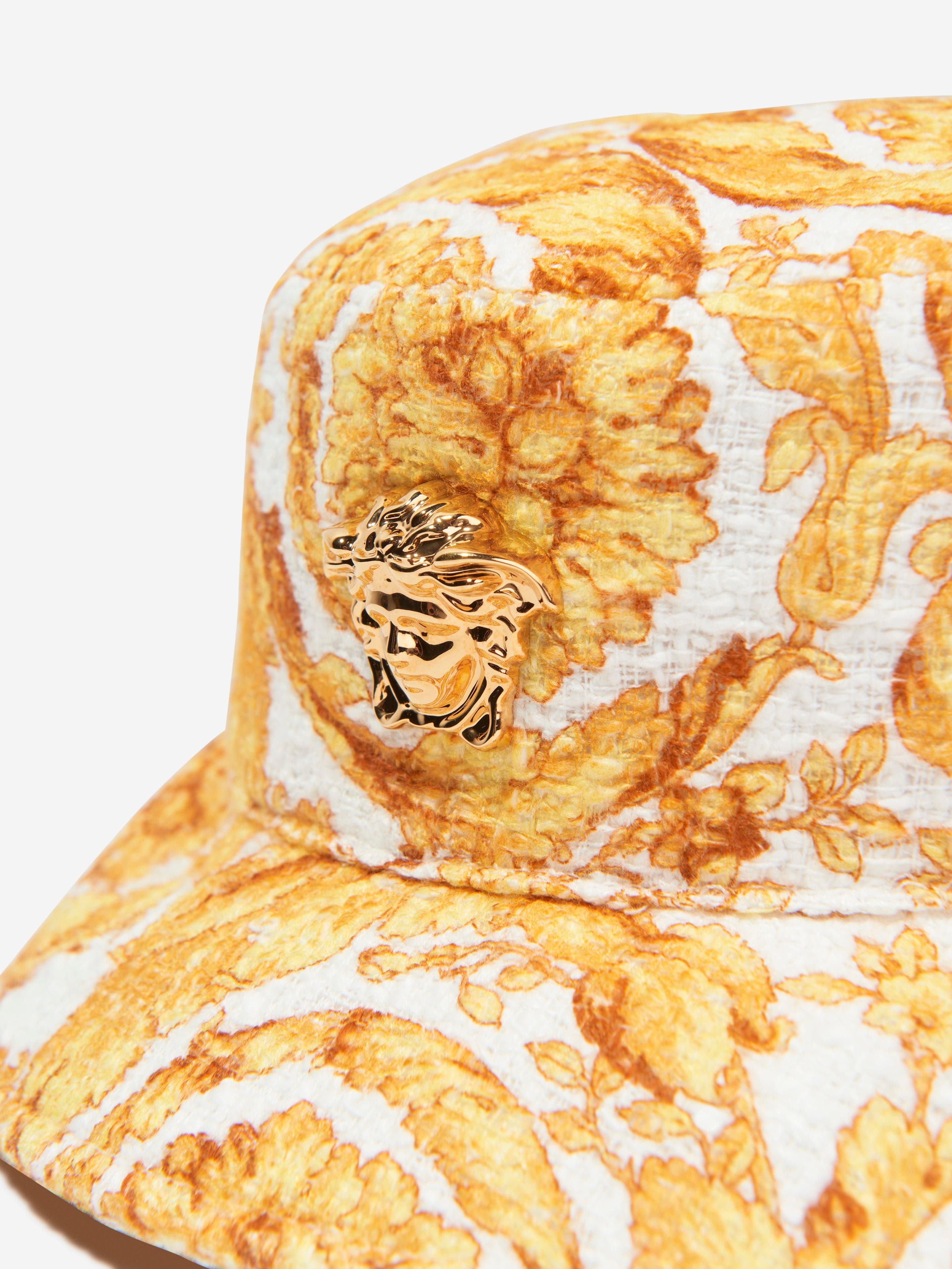 Versace Girls Borocco Print Bucket Hat in Gold