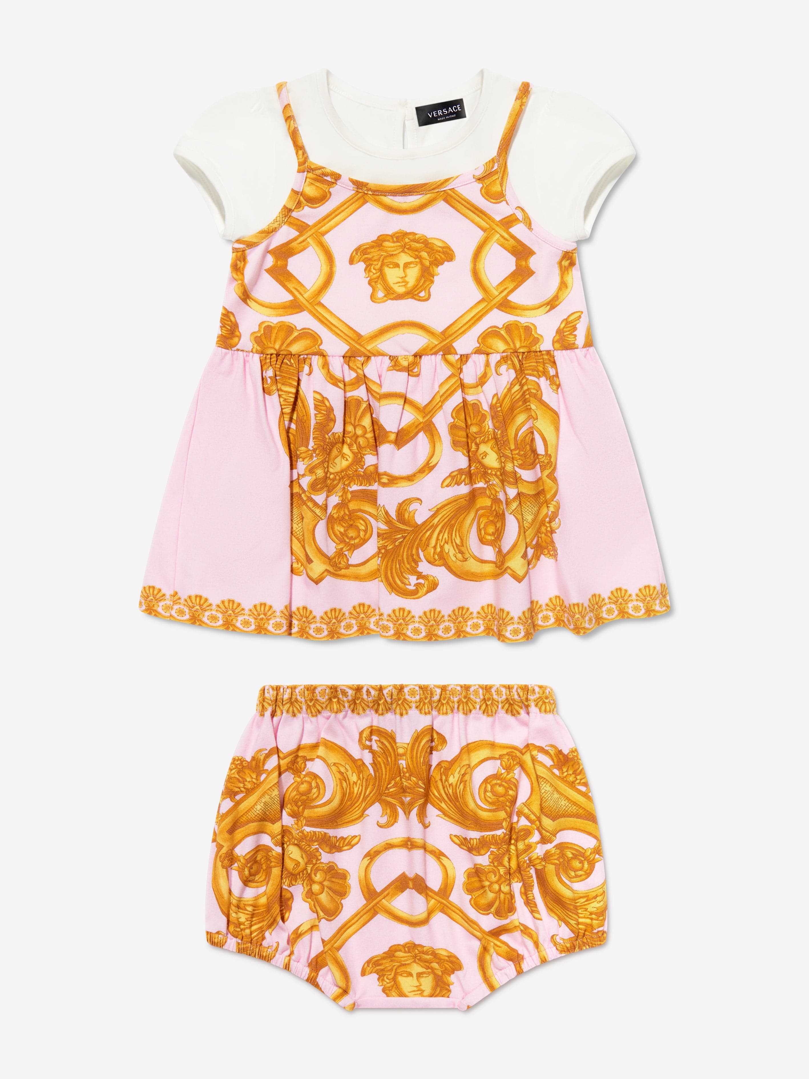 Versace Baby Girls Dress With Knickers in Gold