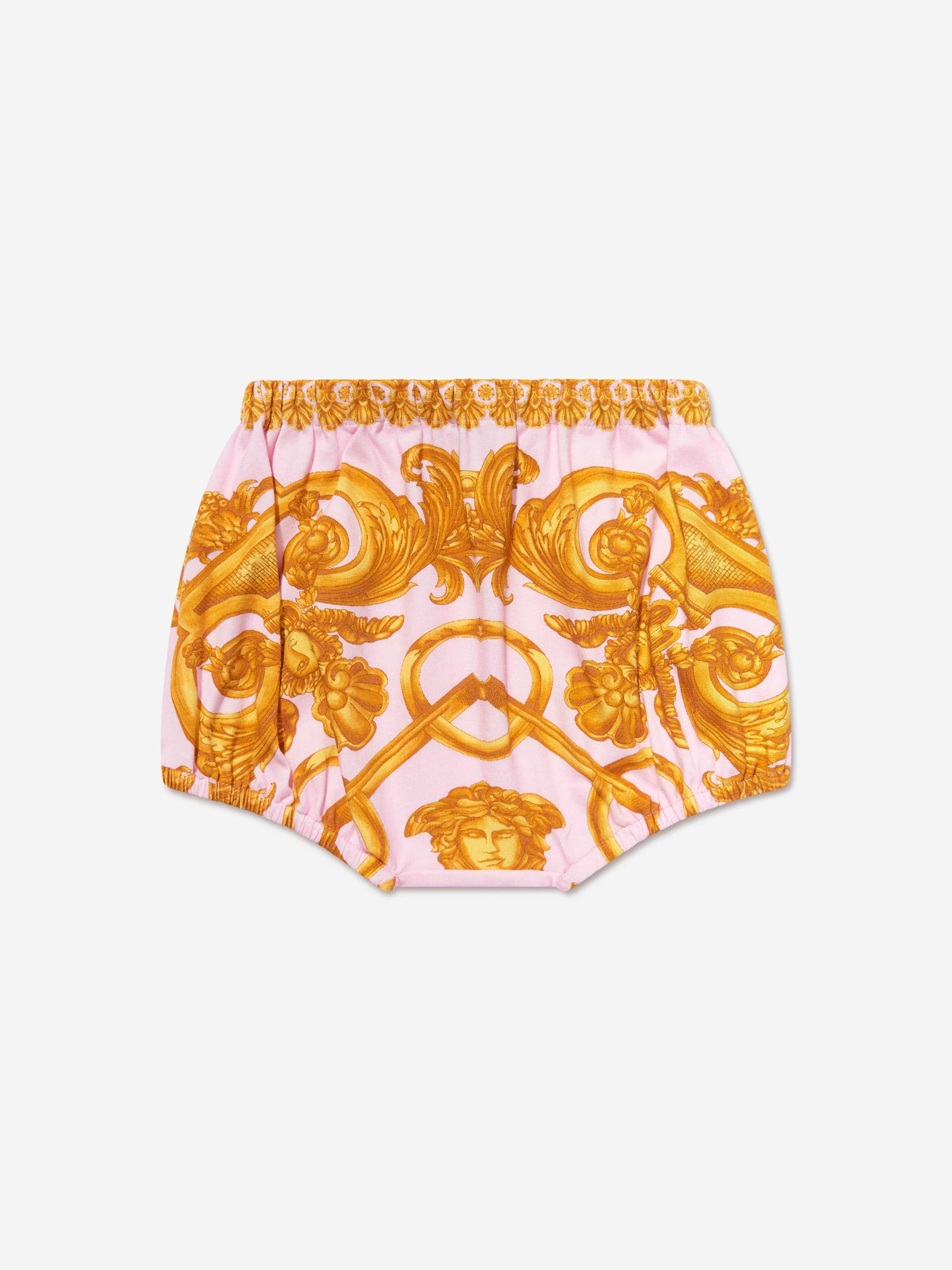 Versace Baby Girls Dress With Knickers in Gold