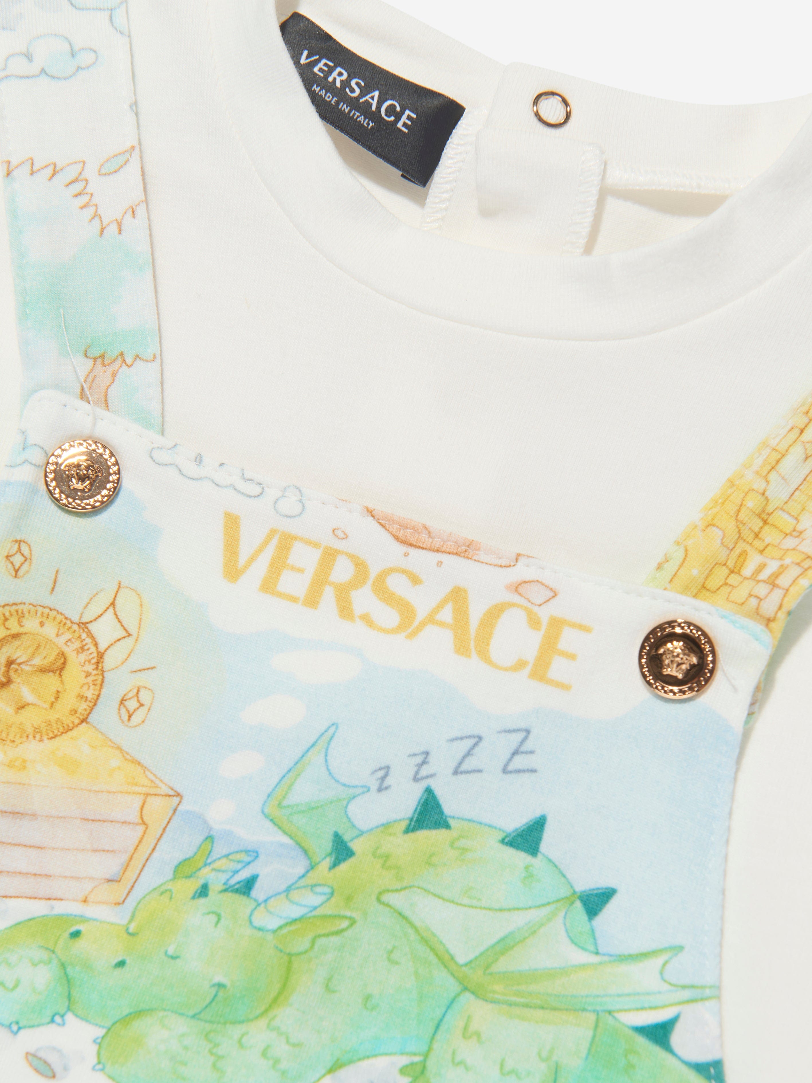 Versace Baby Dungaree Babygrow in White