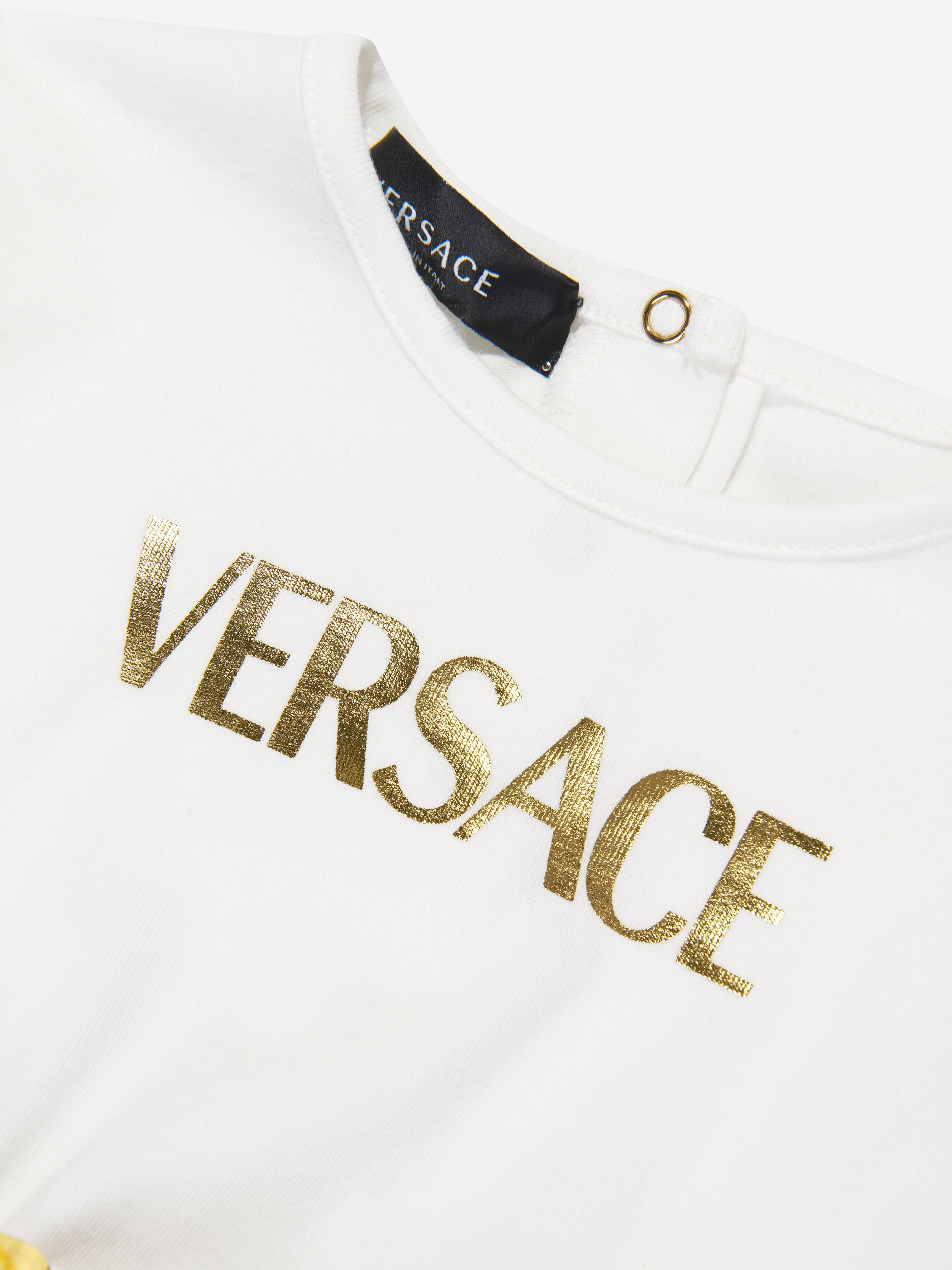 Versace Baby Girls Dress And Knickers Set in Gold