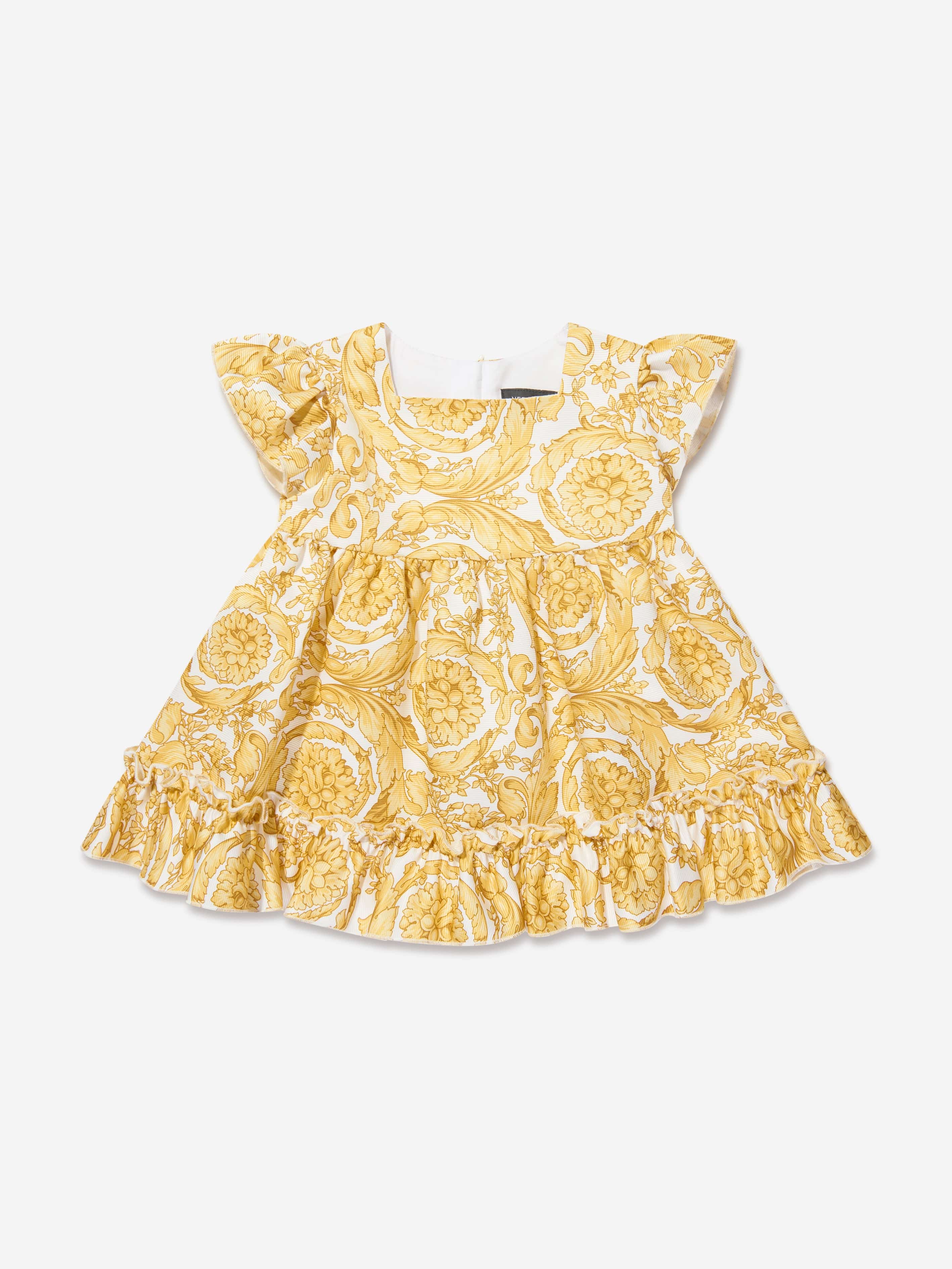 Versace Baby Girls Dress And Knickers Set in Gold