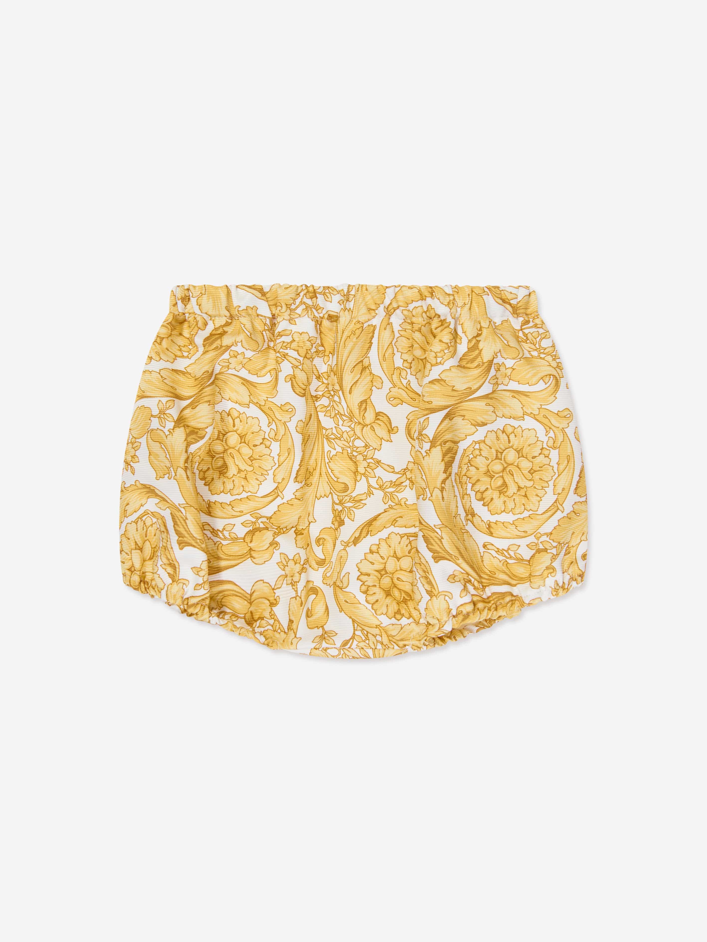 Versace Baby Girls Dress And Knickers Set in Gold